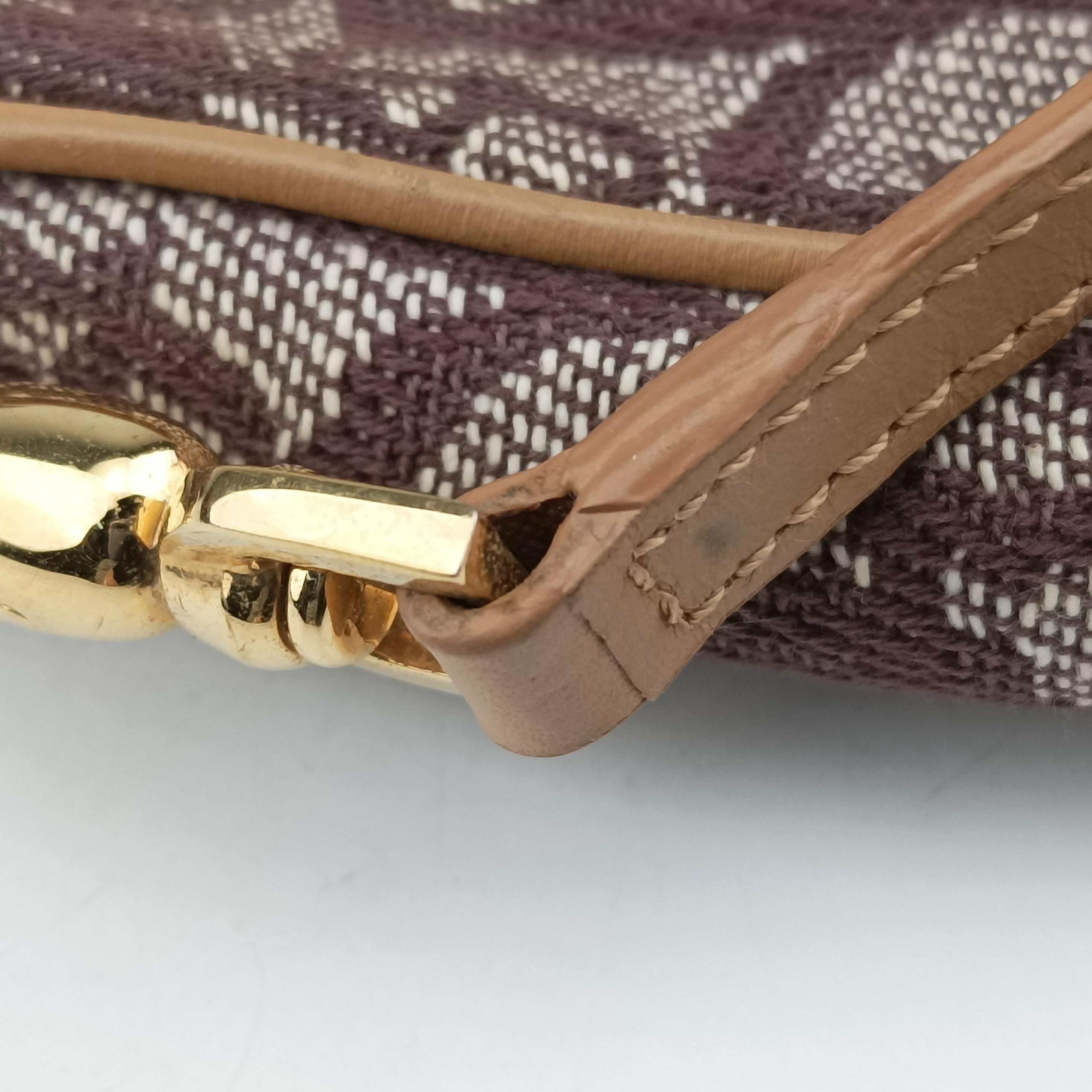 Pre-owned Christian Dior Saddle Brown Jacquard  handbag | stylenewstar