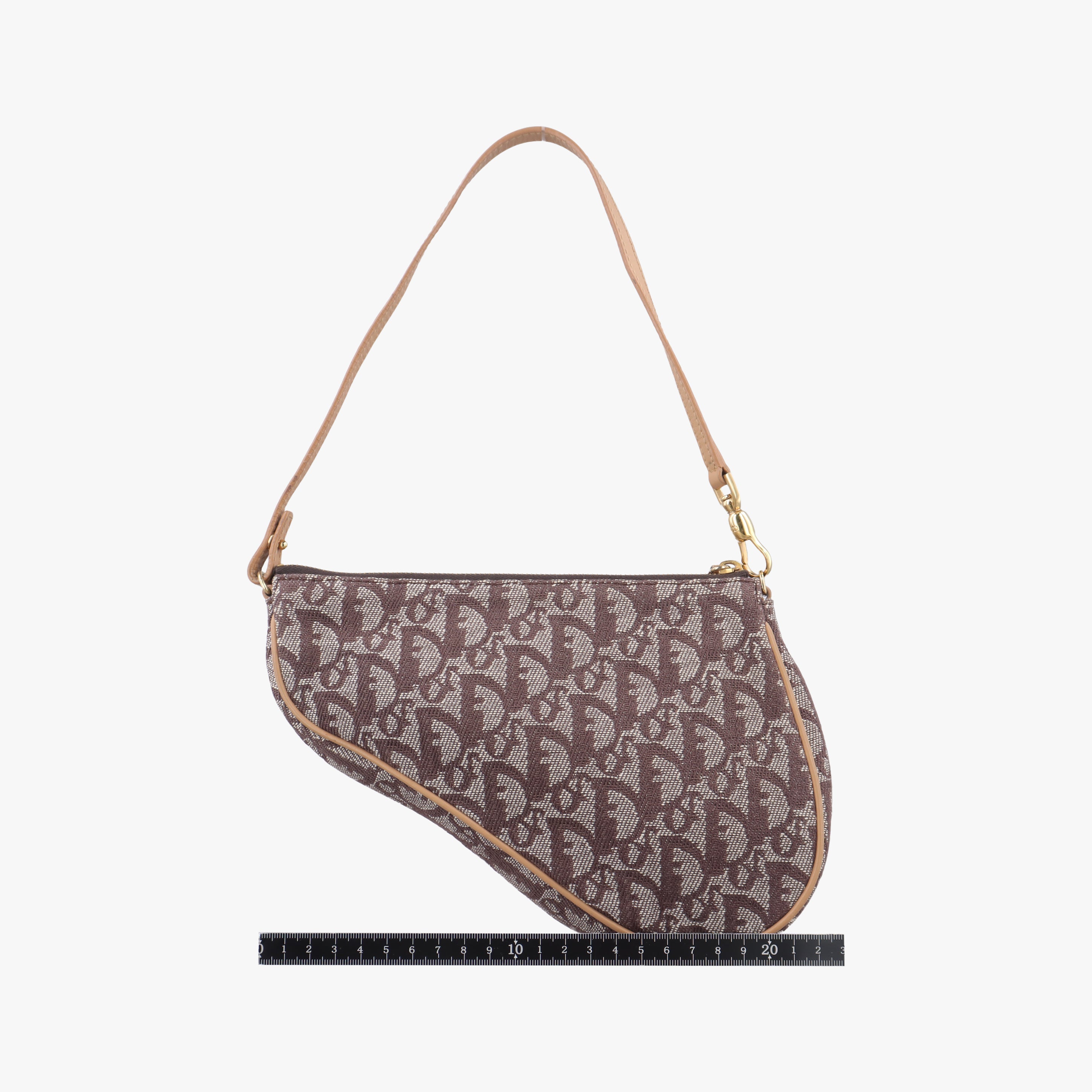 Pre-owned Christian Dior Saddle Brown Jacquard  handbag | stylenewstar