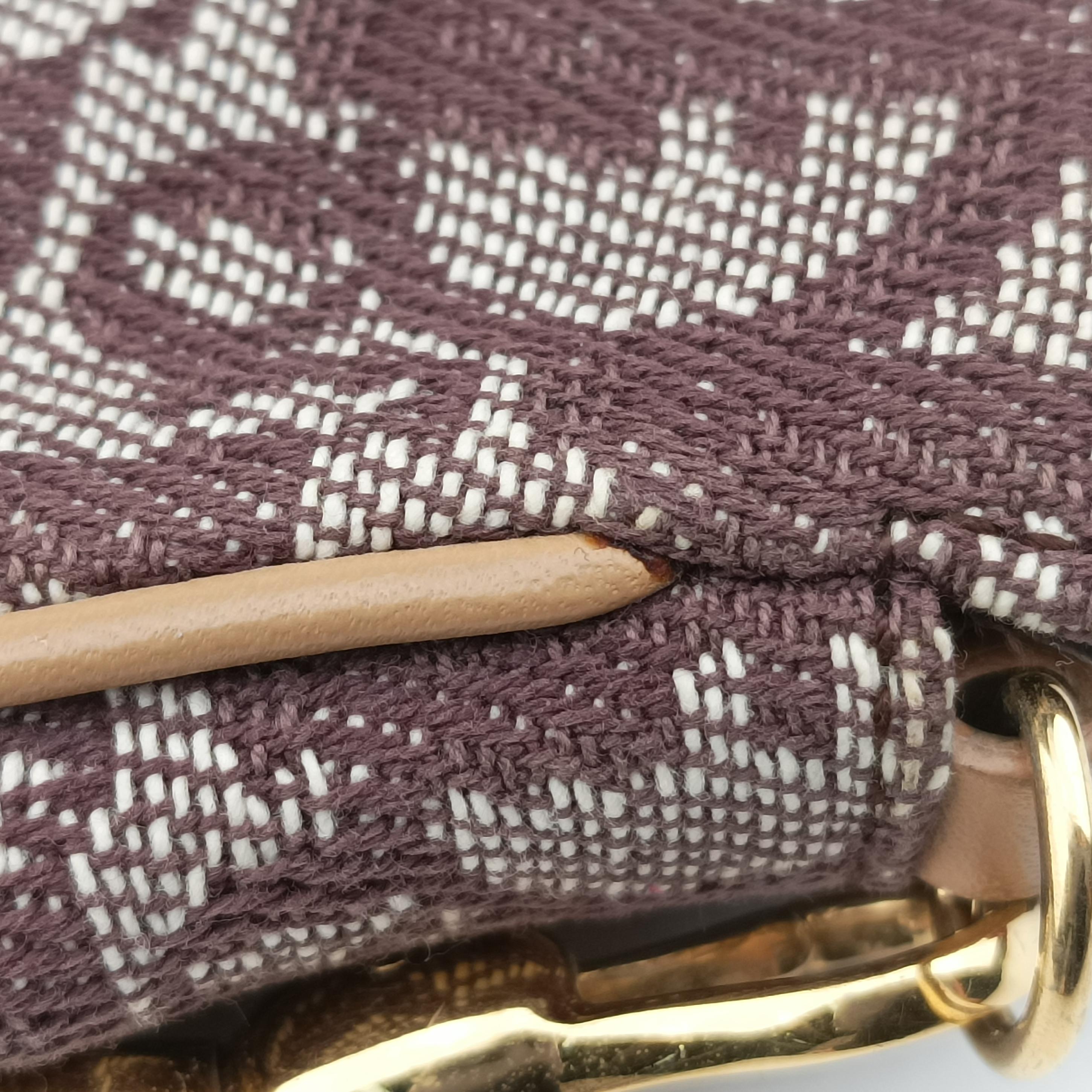 Pre-owned Christian Dior Saddle Brown Jacquard  handbag | stylenewstar