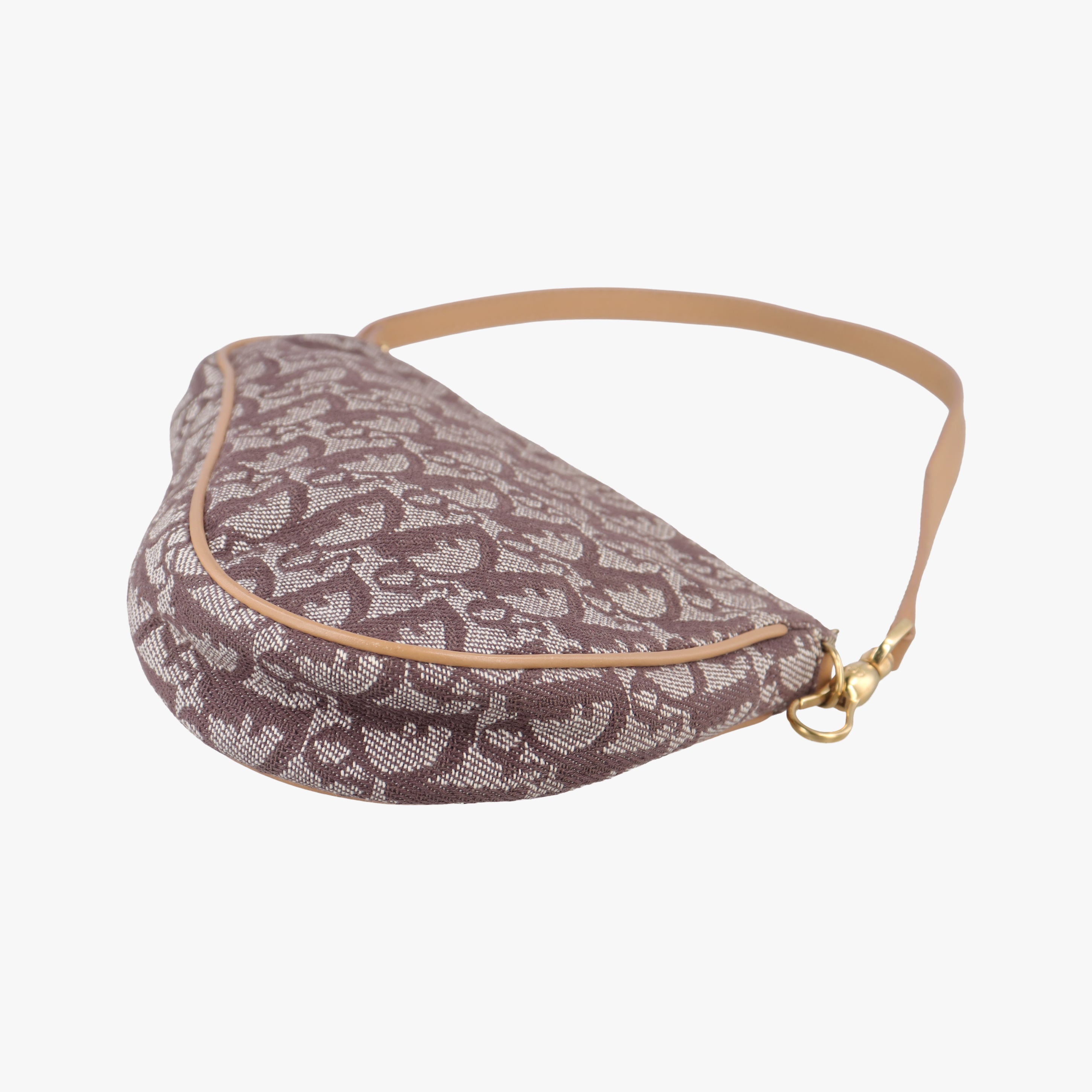 Pre-owned Christian Dior Saddle Brown Jacquard  handbag | stylenewstar