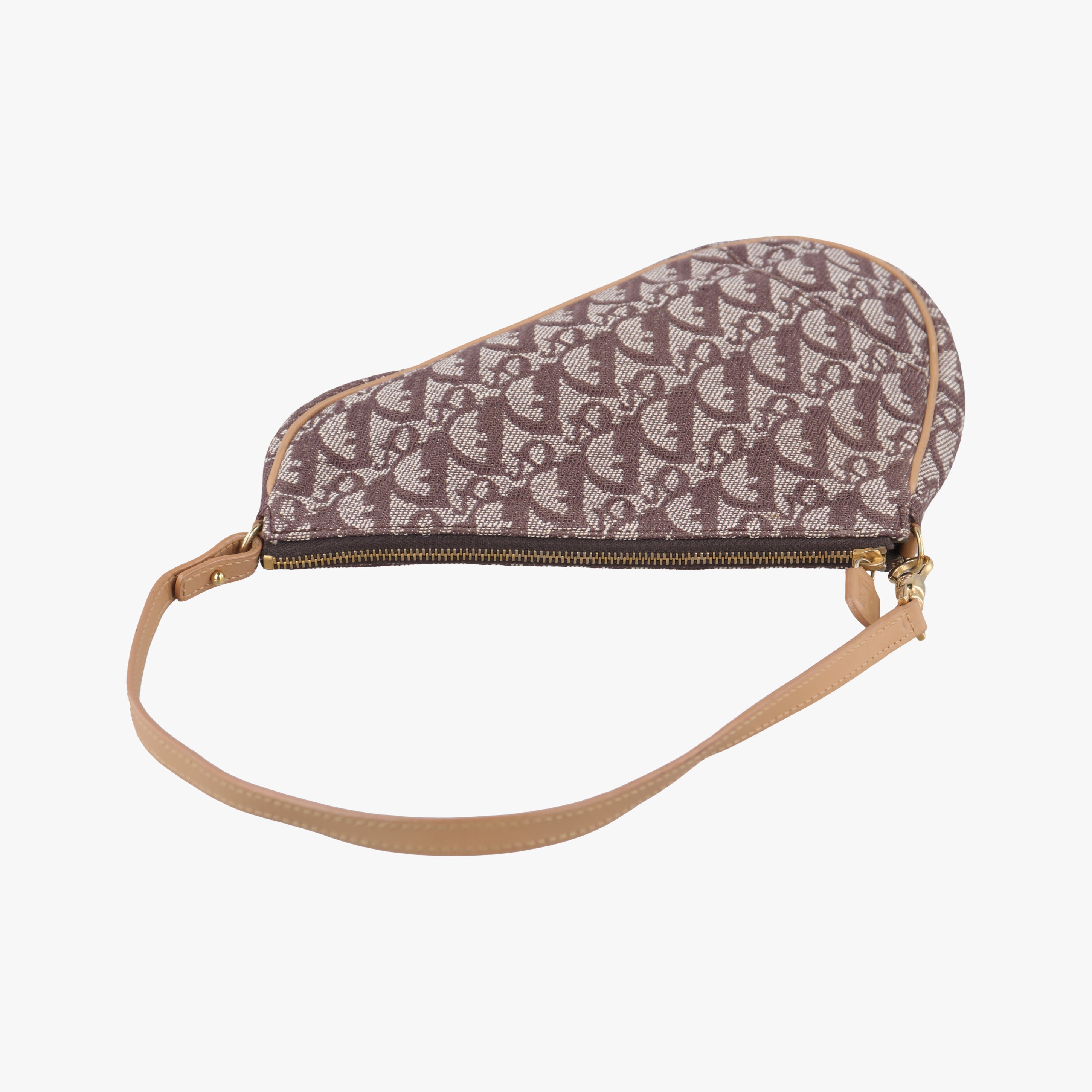 Pre-owned Christian Dior Saddle Brown Jacquard  handbag | stylenewstar