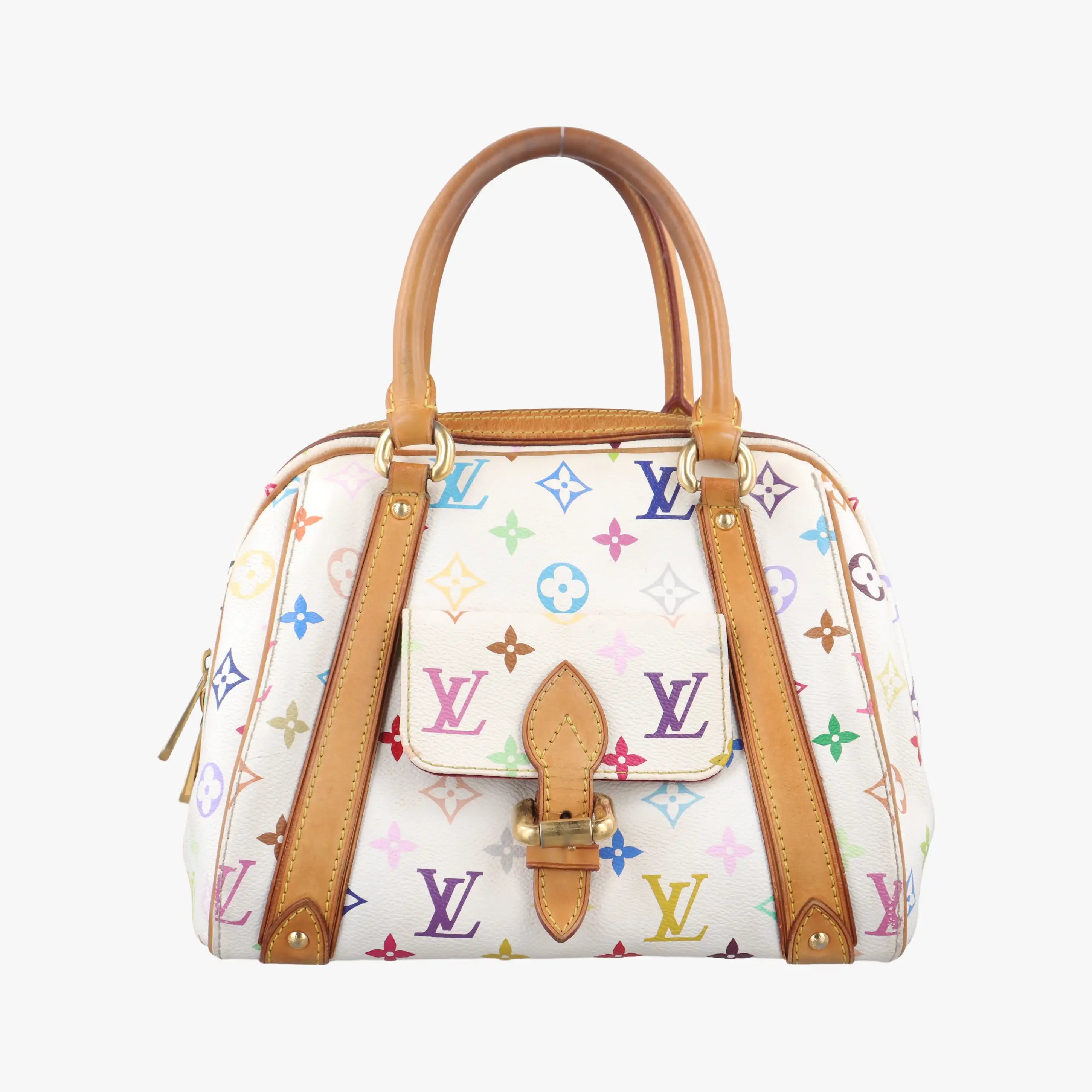 Pre-owned Louis Vuitton PRISCILLA white Monogram Multicolor M40096 handbag | stylenewstar