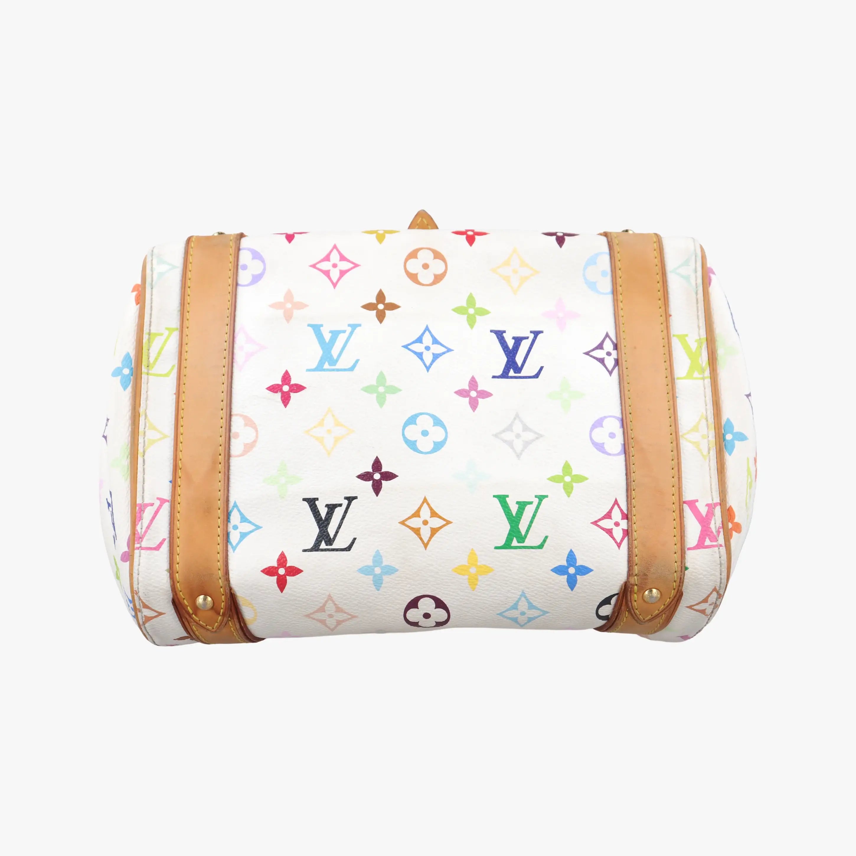Pre-owned Louis Vuitton PRISCILLA white Monogram Multicolor M40096 handbag | stylenewstar