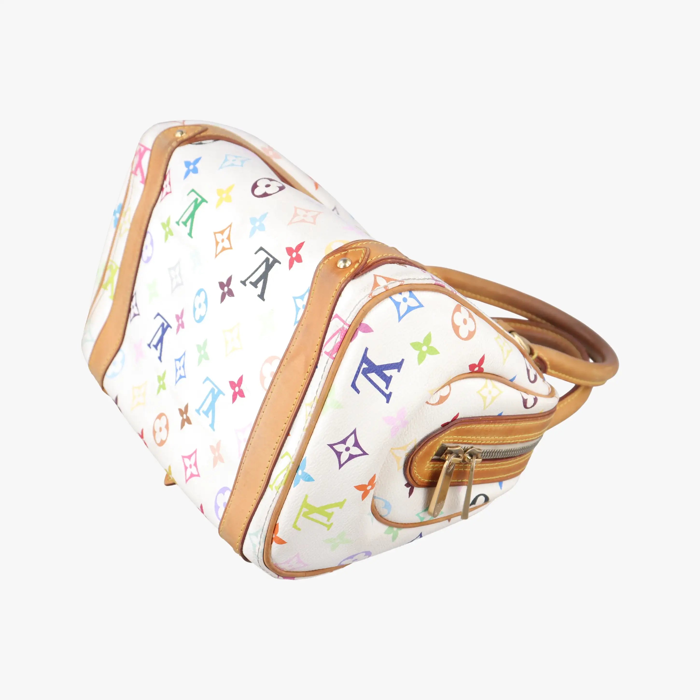 Pre-owned Louis Vuitton PRISCILLA white Monogram Multicolor M40096 handbag | stylenewstar