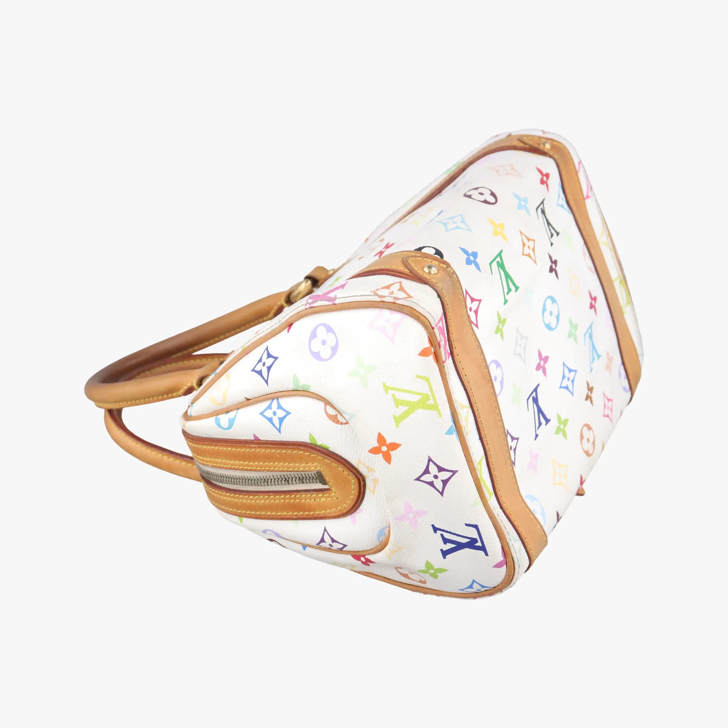 Pre-owned Louis Vuitton PRISCILLA white Monogram Multicolor M40096 handbag | stylenewstar