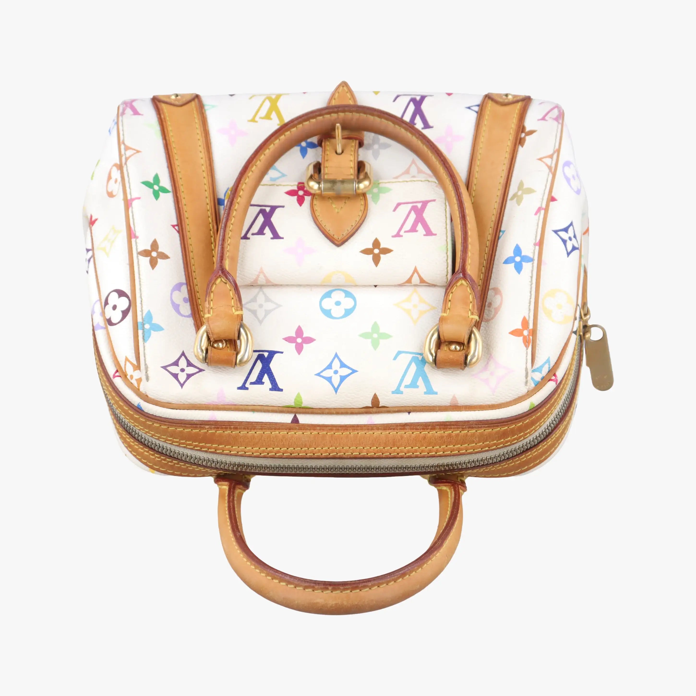 Pre-owned Louis Vuitton PRISCILLA white Monogram Multicolor M40096 handbag | stylenewstar
