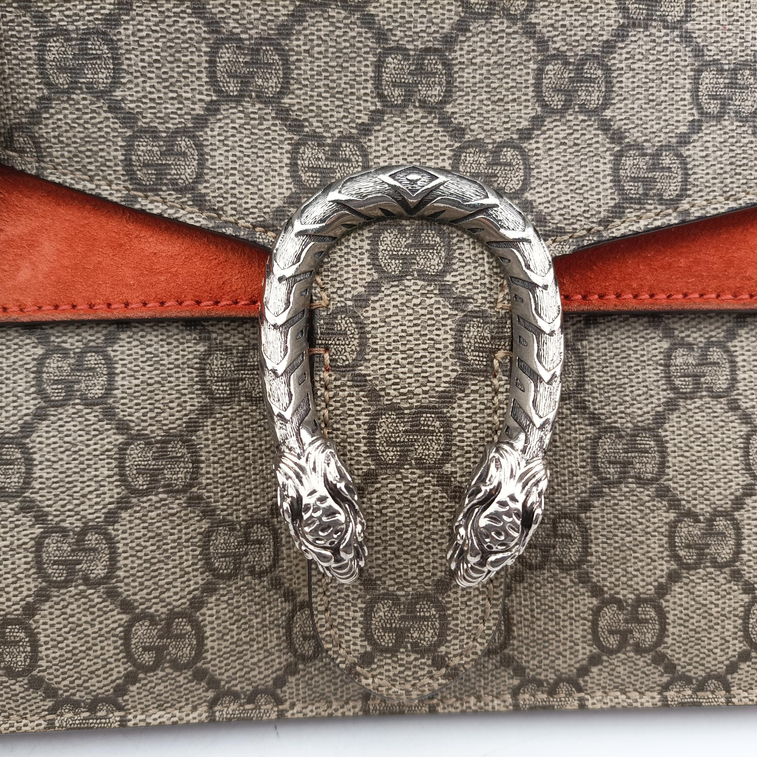 Pre-owned Gucci Dionysus beige×red PVC coated canvas 421970 shoulderbag | stylenewstar