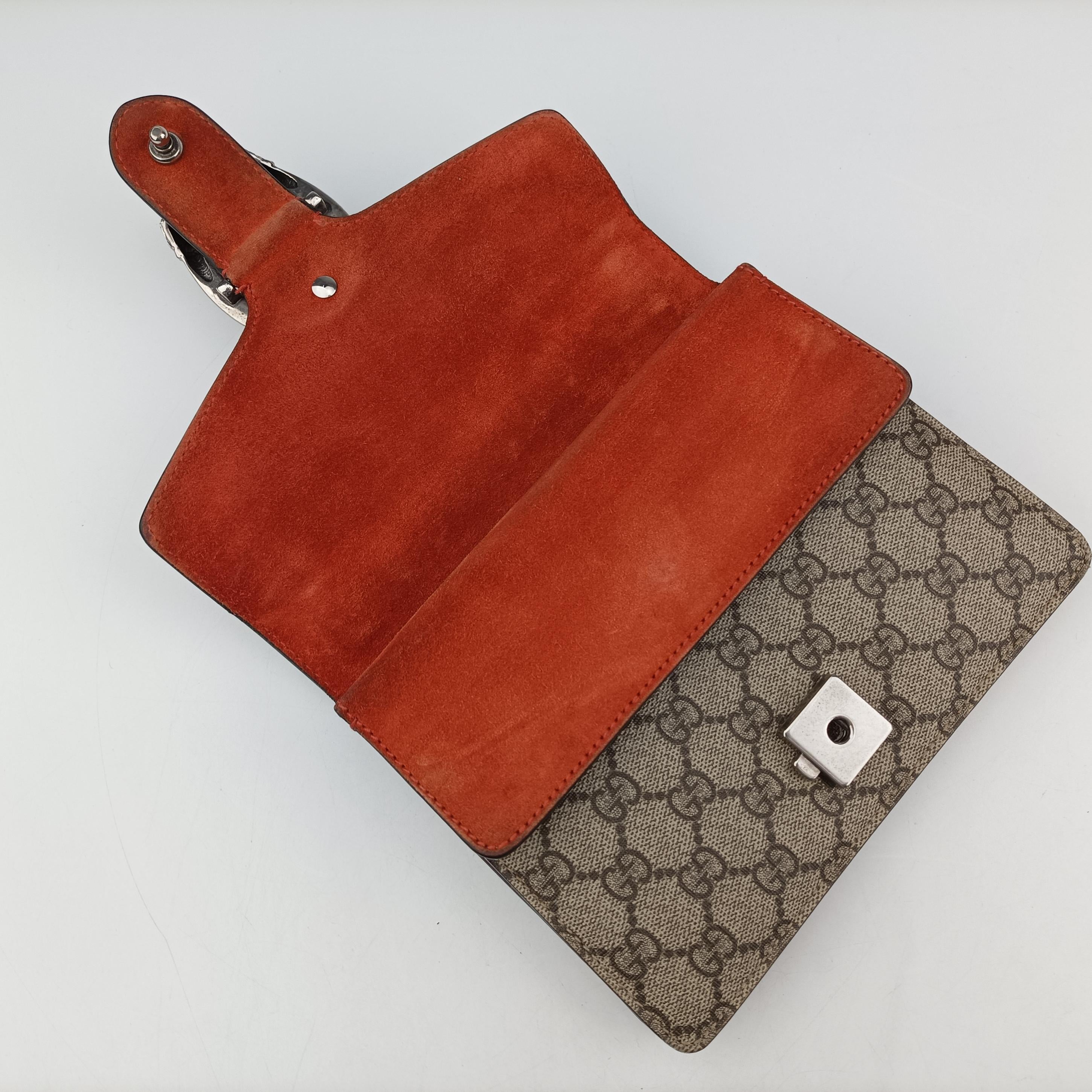 Pre-owned Gucci Dionysus beige×red PVC coated canvas 421970 shoulderbag | stylenewstar