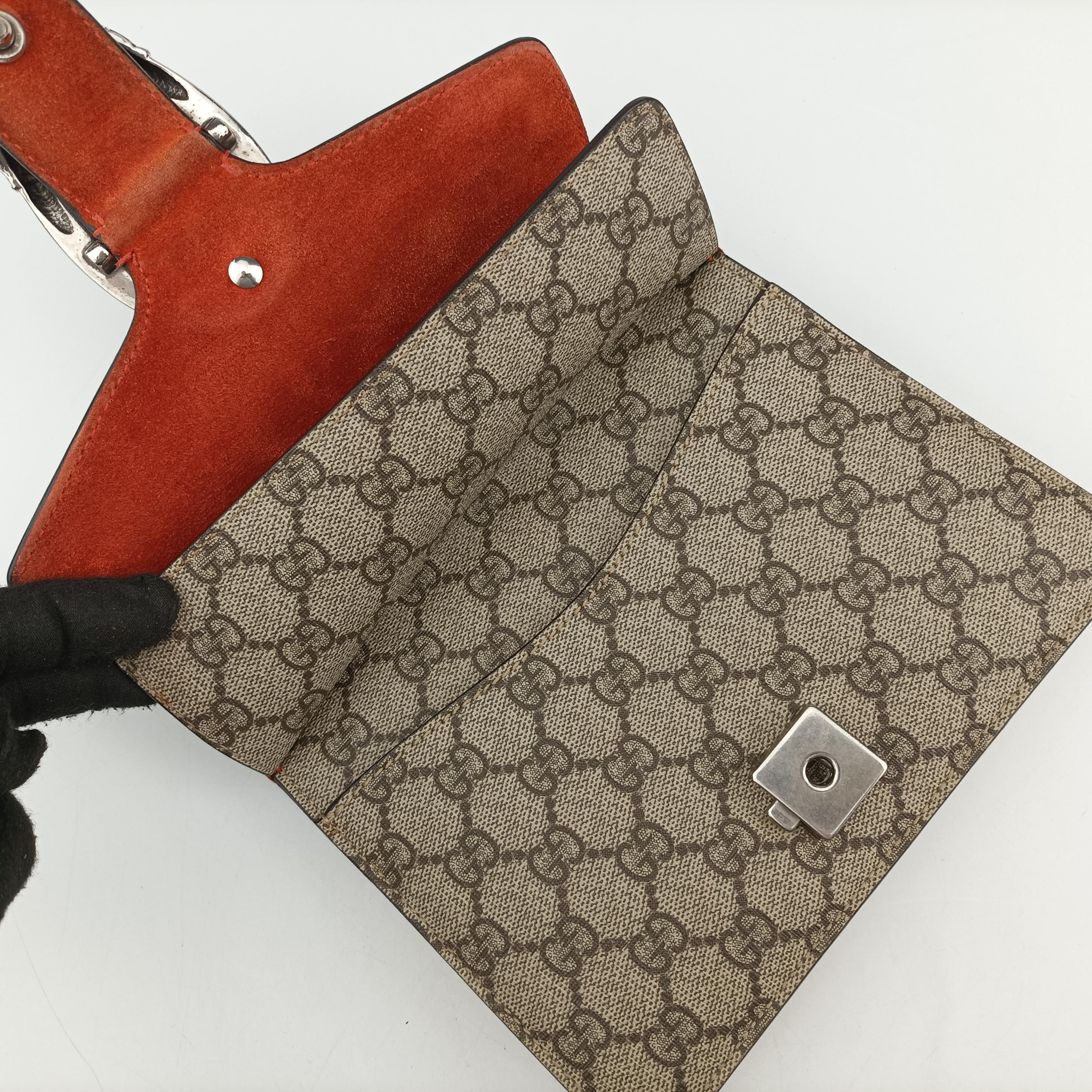 Pre-owned Gucci Dionysus beige×red PVC coated canvas 421970 shoulderbag | stylenewstar