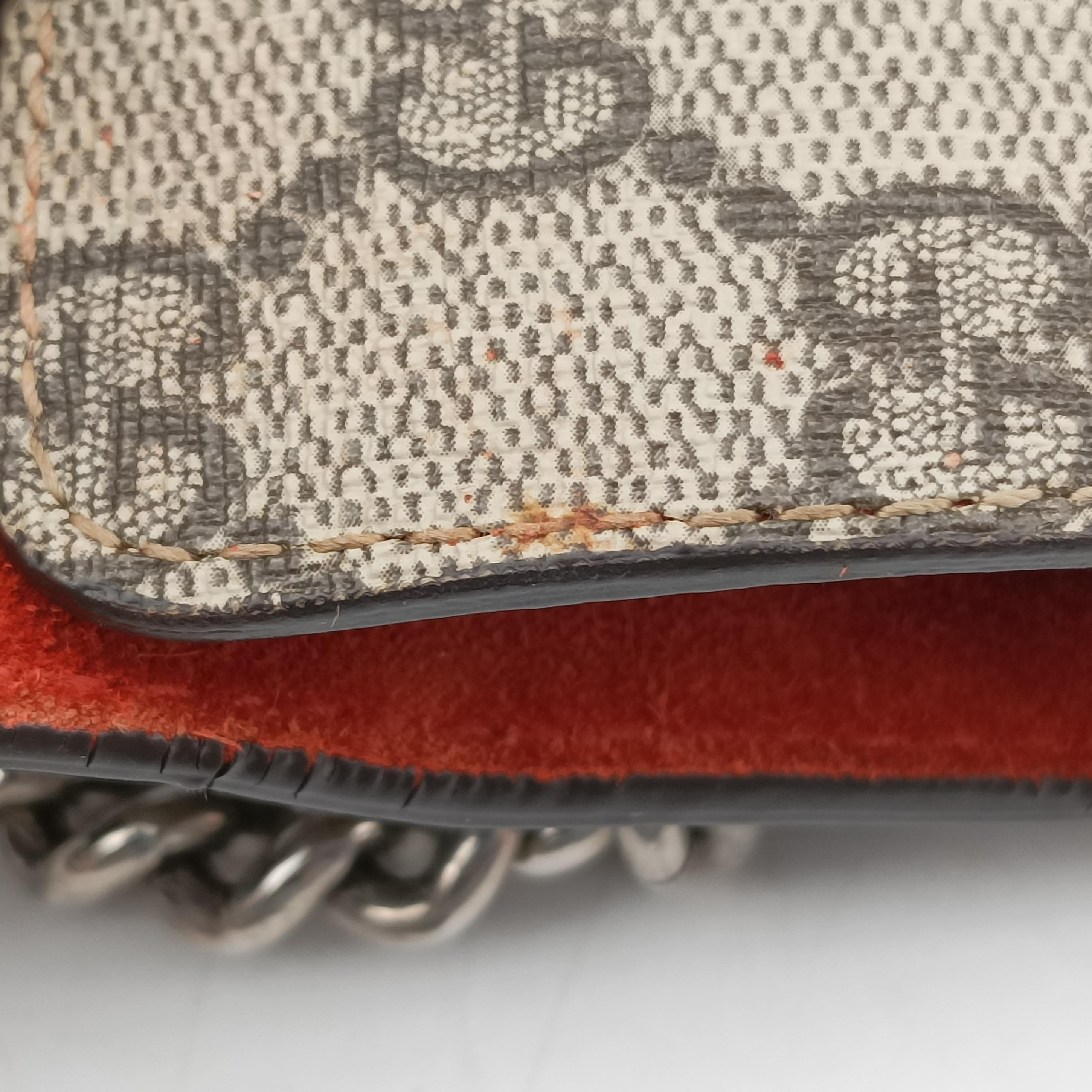 Pre-owned Gucci Dionysus beige×red PVC coated canvas 421970 shoulderbag | stylenewstar