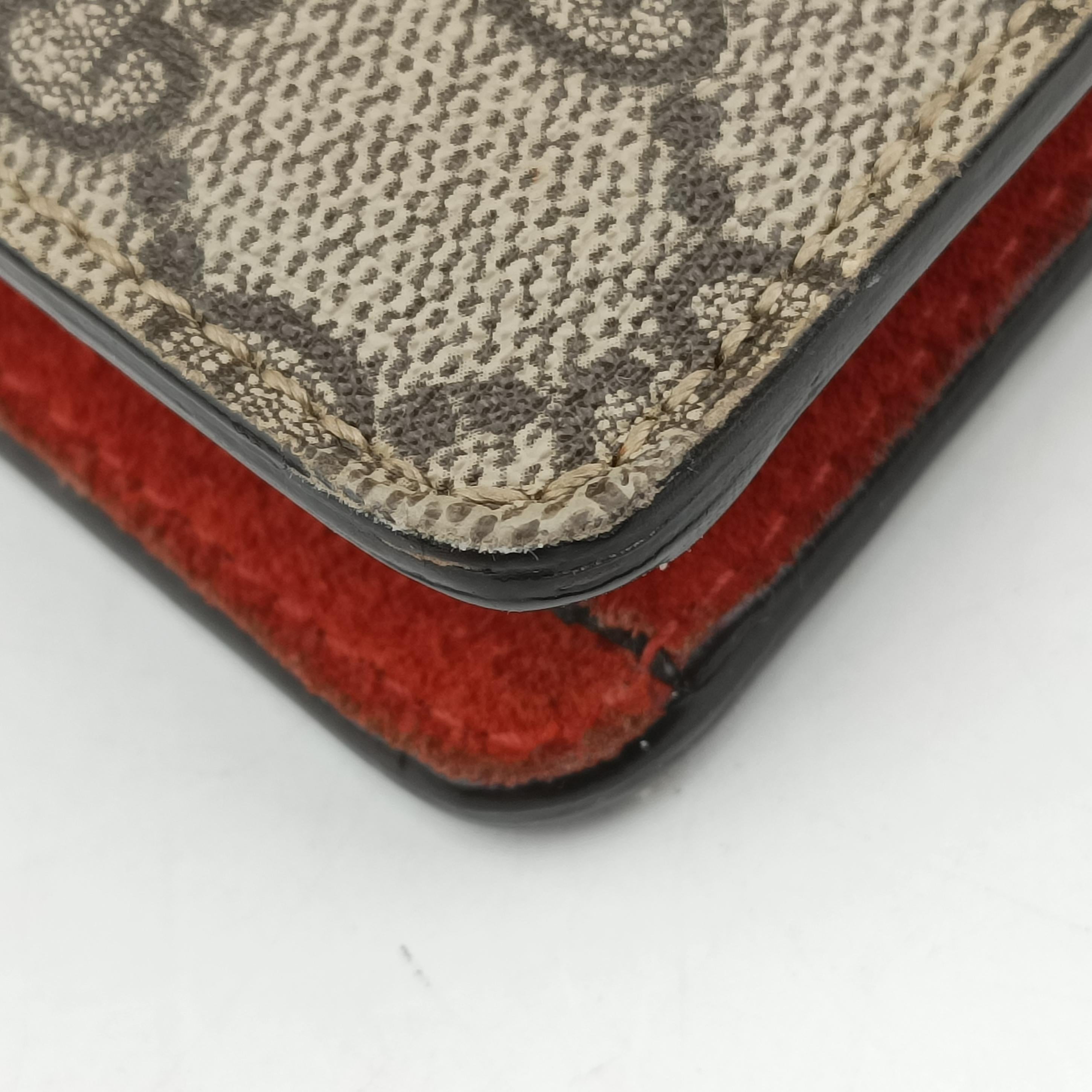 Pre-owned Gucci Dionysus beige×red PVC coated canvas 421970 shoulderbag | stylenewstar