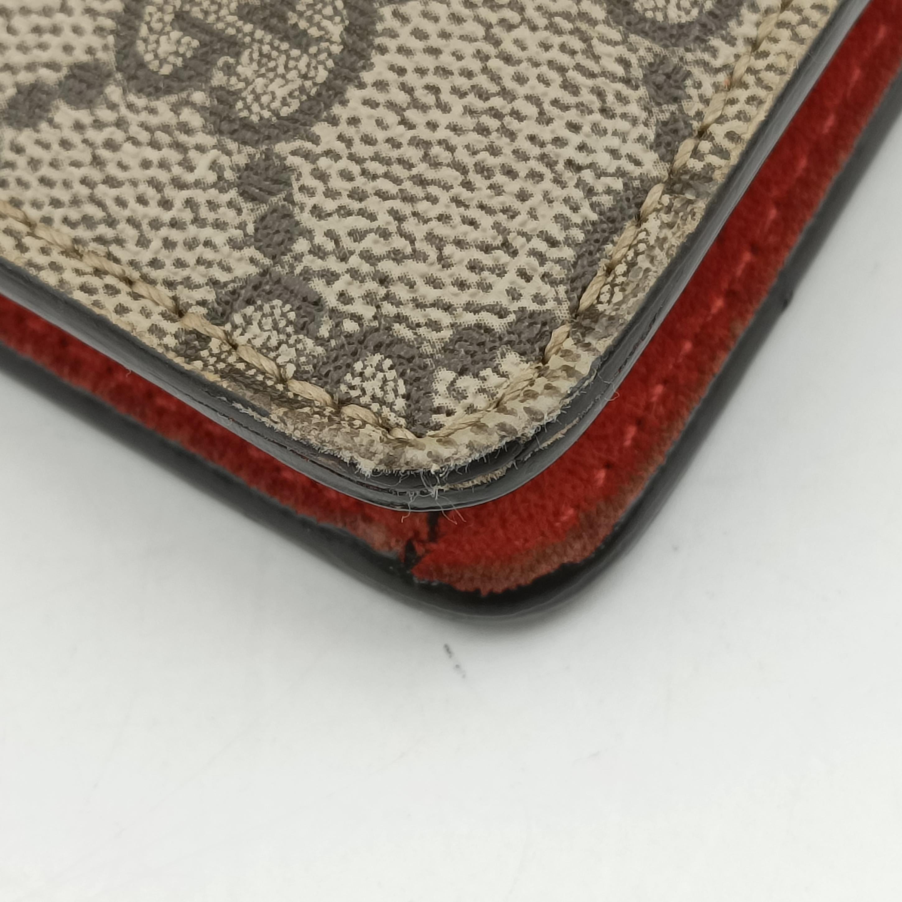 Pre-owned Gucci Dionysus beige×red PVC coated canvas 421970 shoulderbag | stylenewstar