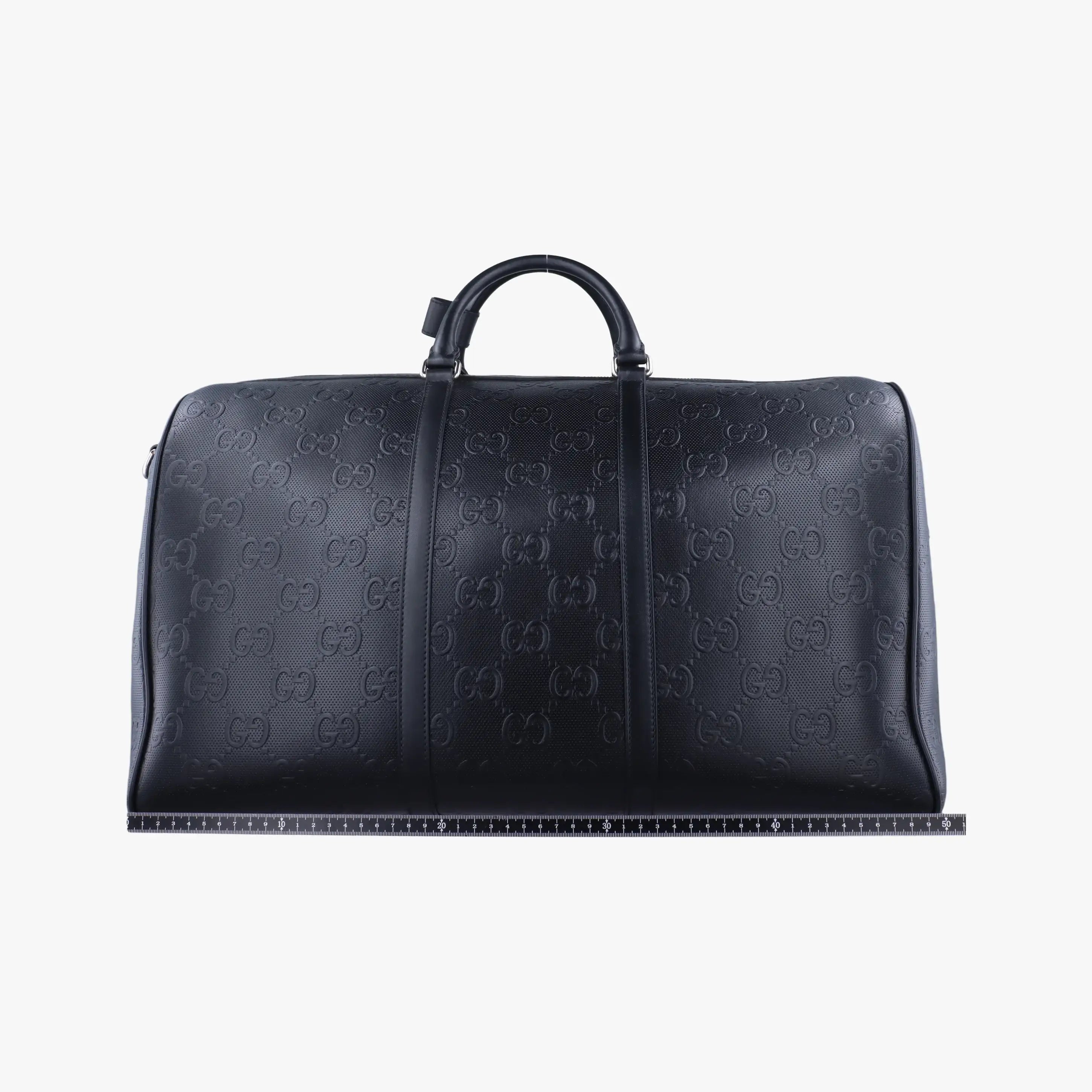 Pre-owned Gucci GG Embossed Black Leather 725129 shoulderbag | stylenewstar