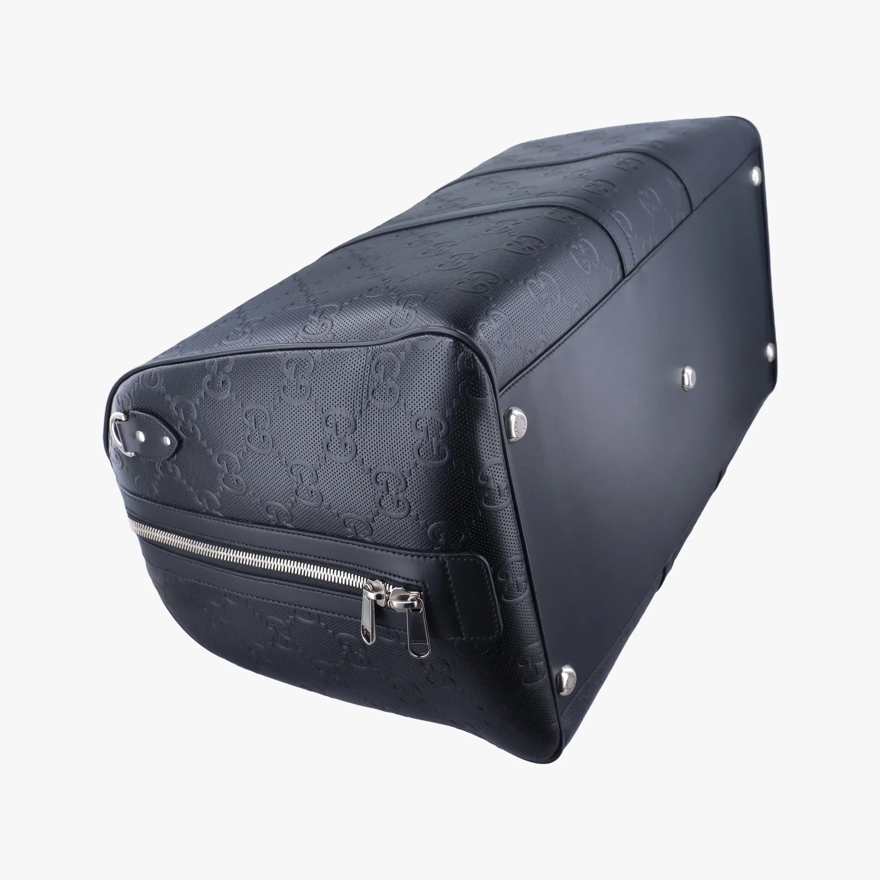 Pre-owned Gucci GG Embossed Black Leather 725129 shoulderbag | stylenewstar