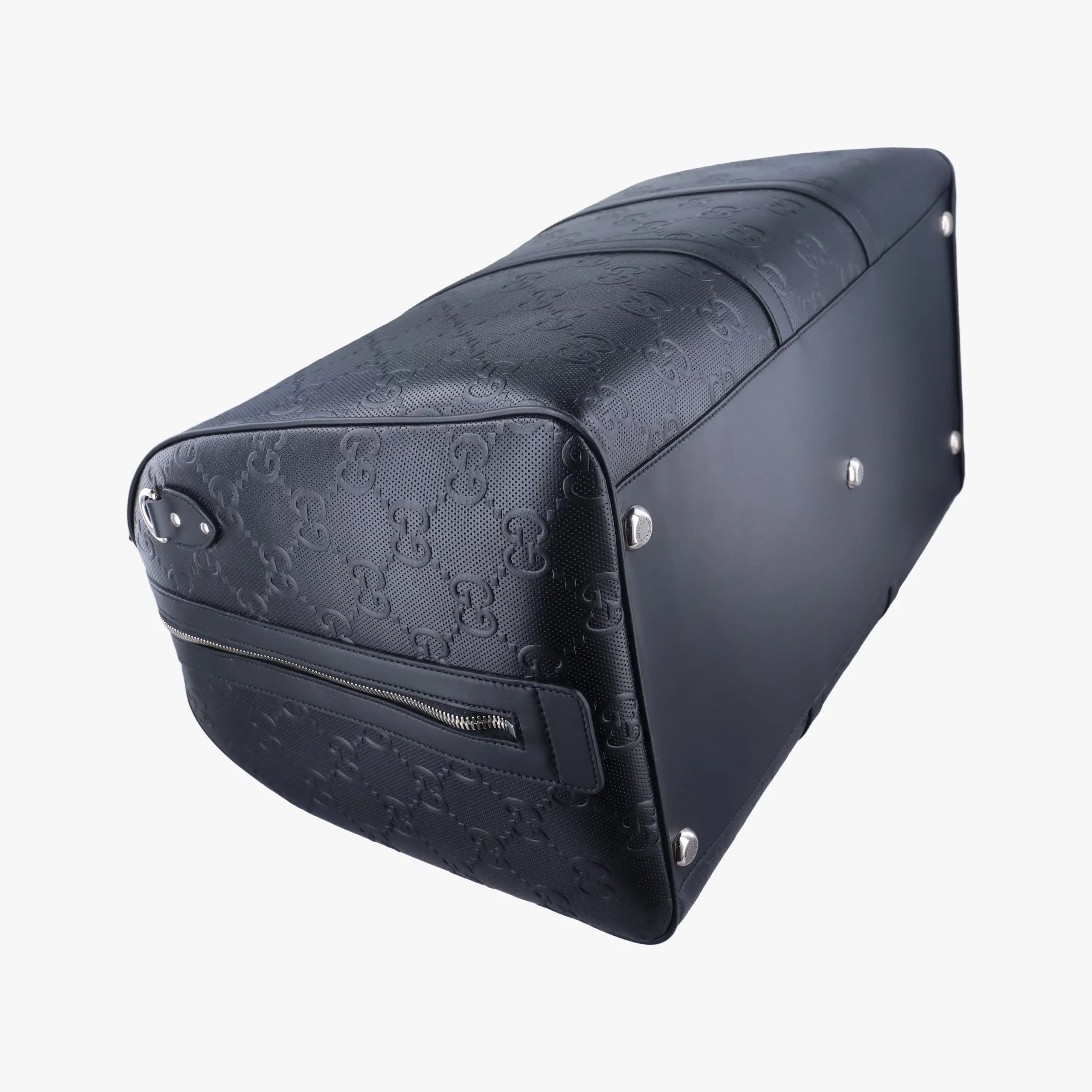 Pre-owned Gucci GG Embossed Black Leather 725129 shoulderbag | stylenewstar