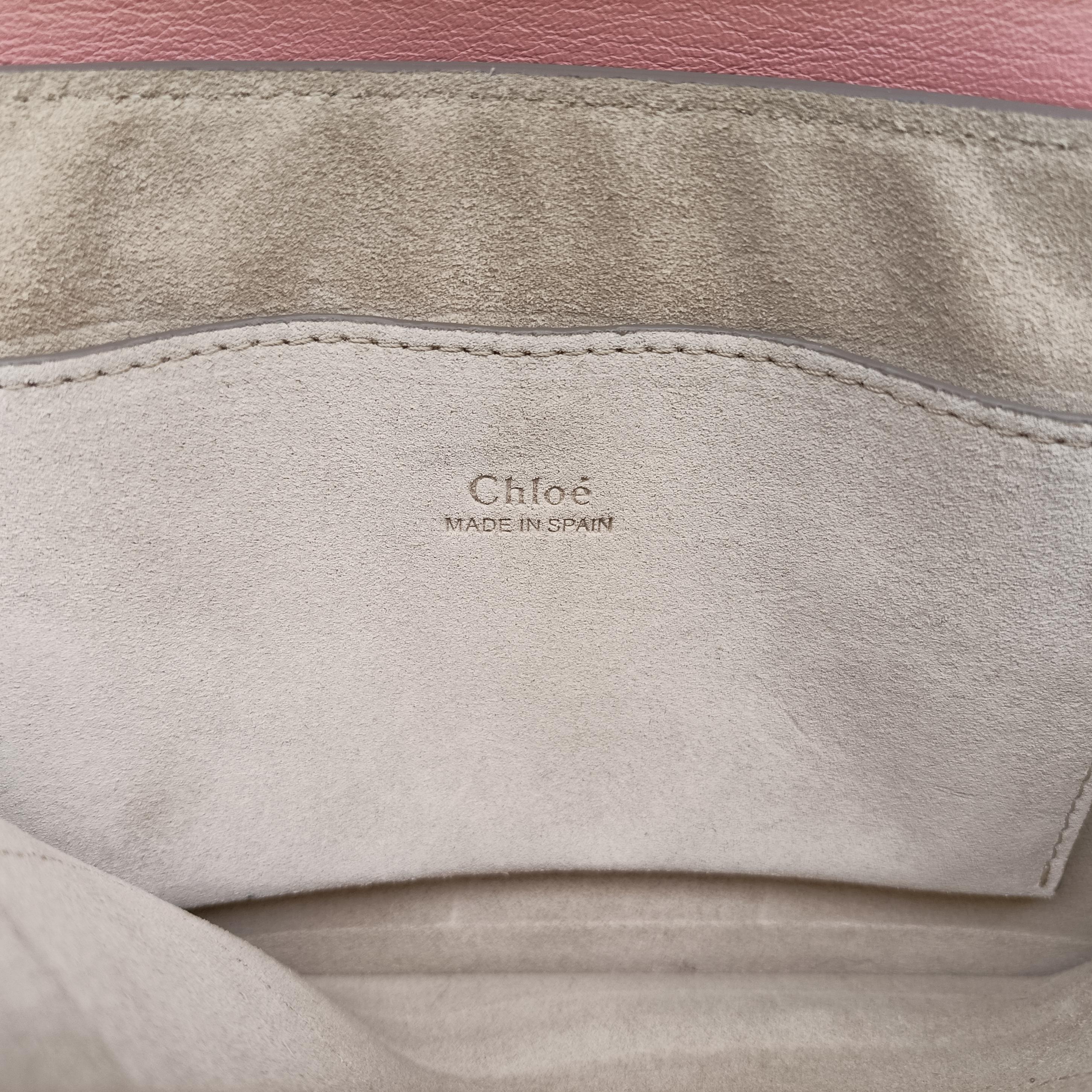 Pre-owned Chloe FAYE Pink×Beige Suede × leather  shoulderbag | stylenewstar