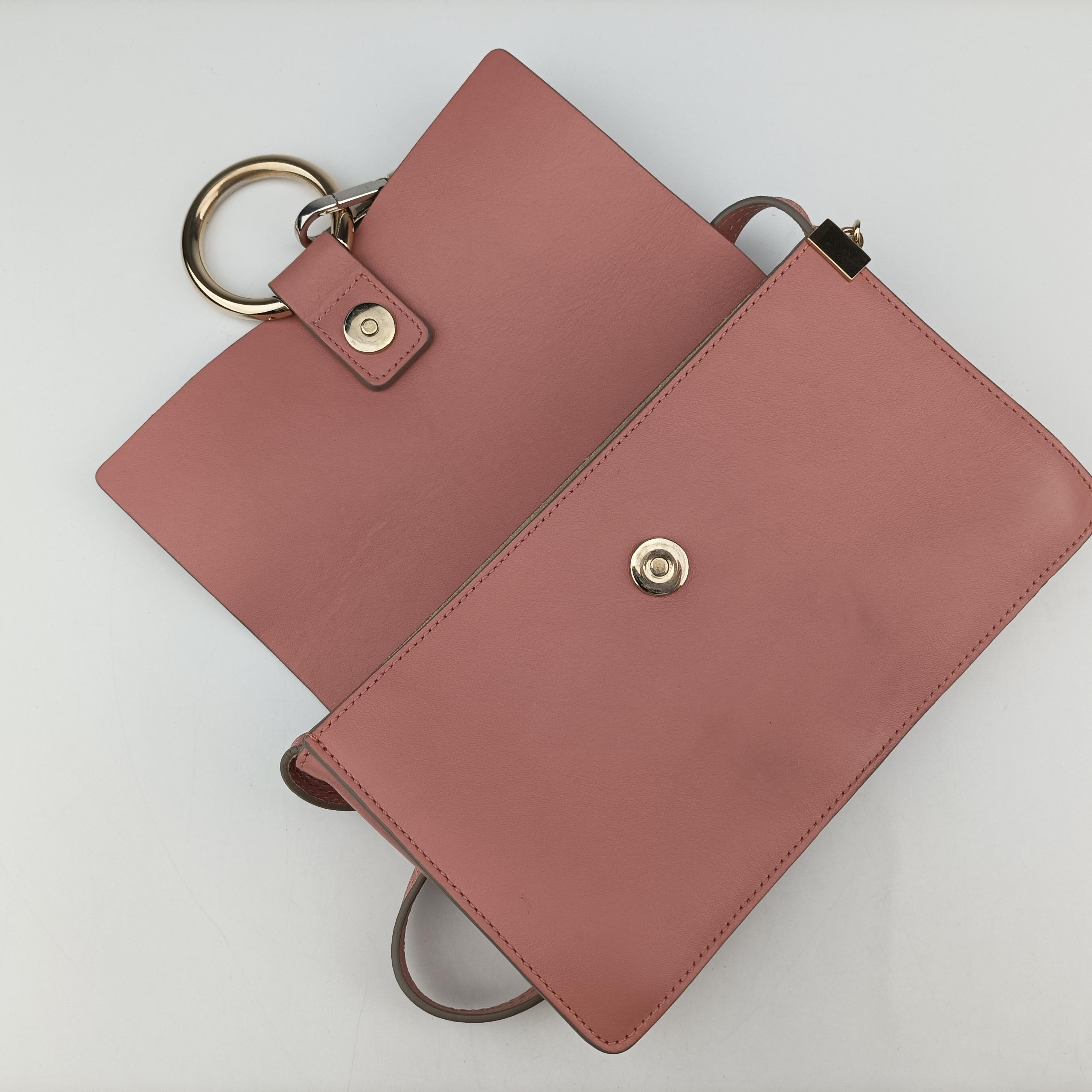 Pre-owned Chloe FAYE Pink×Beige Suede × leather  shoulderbag | stylenewstar