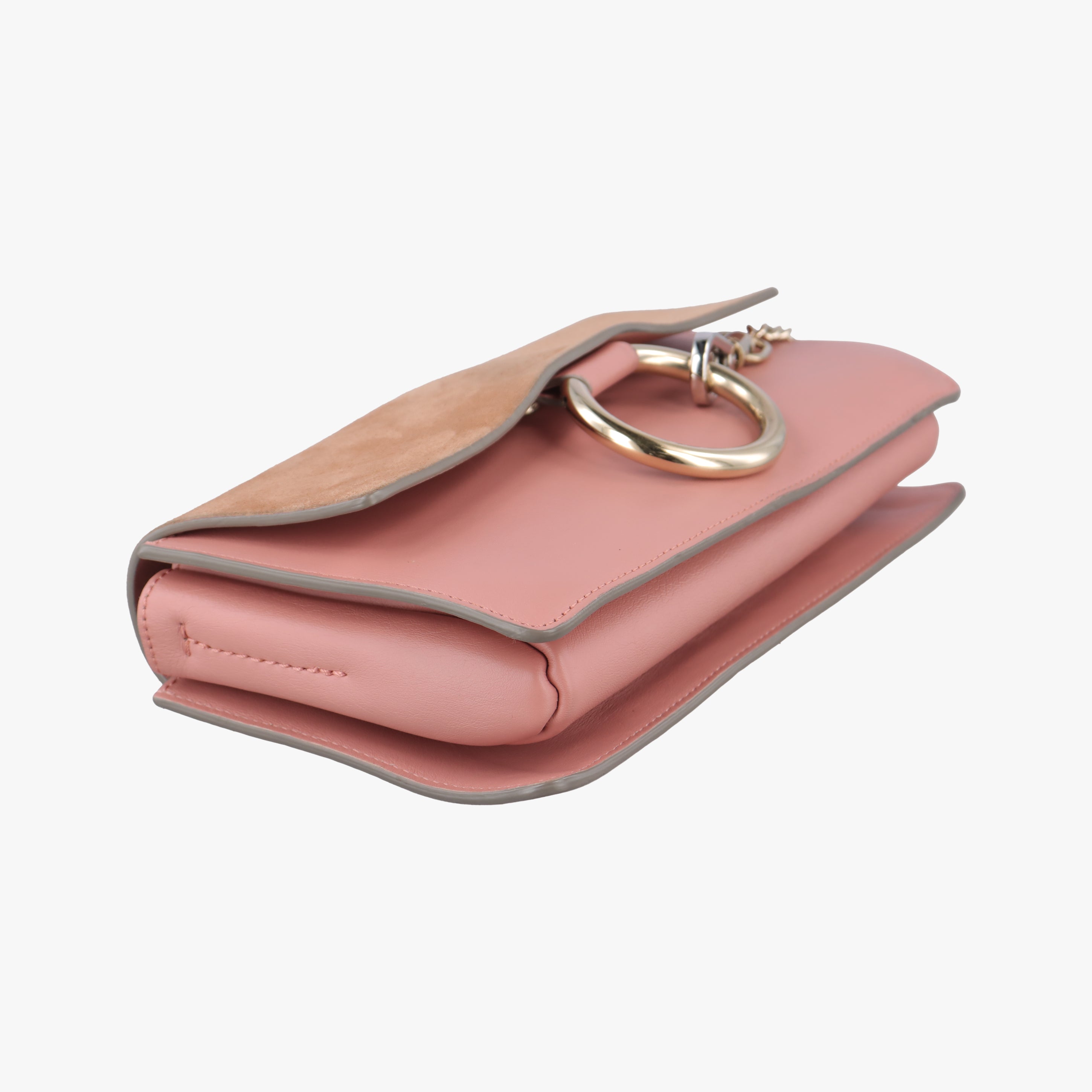 Pre-owned Chloe FAYE Pink×Beige Suede × leather  shoulderbag | stylenewstar