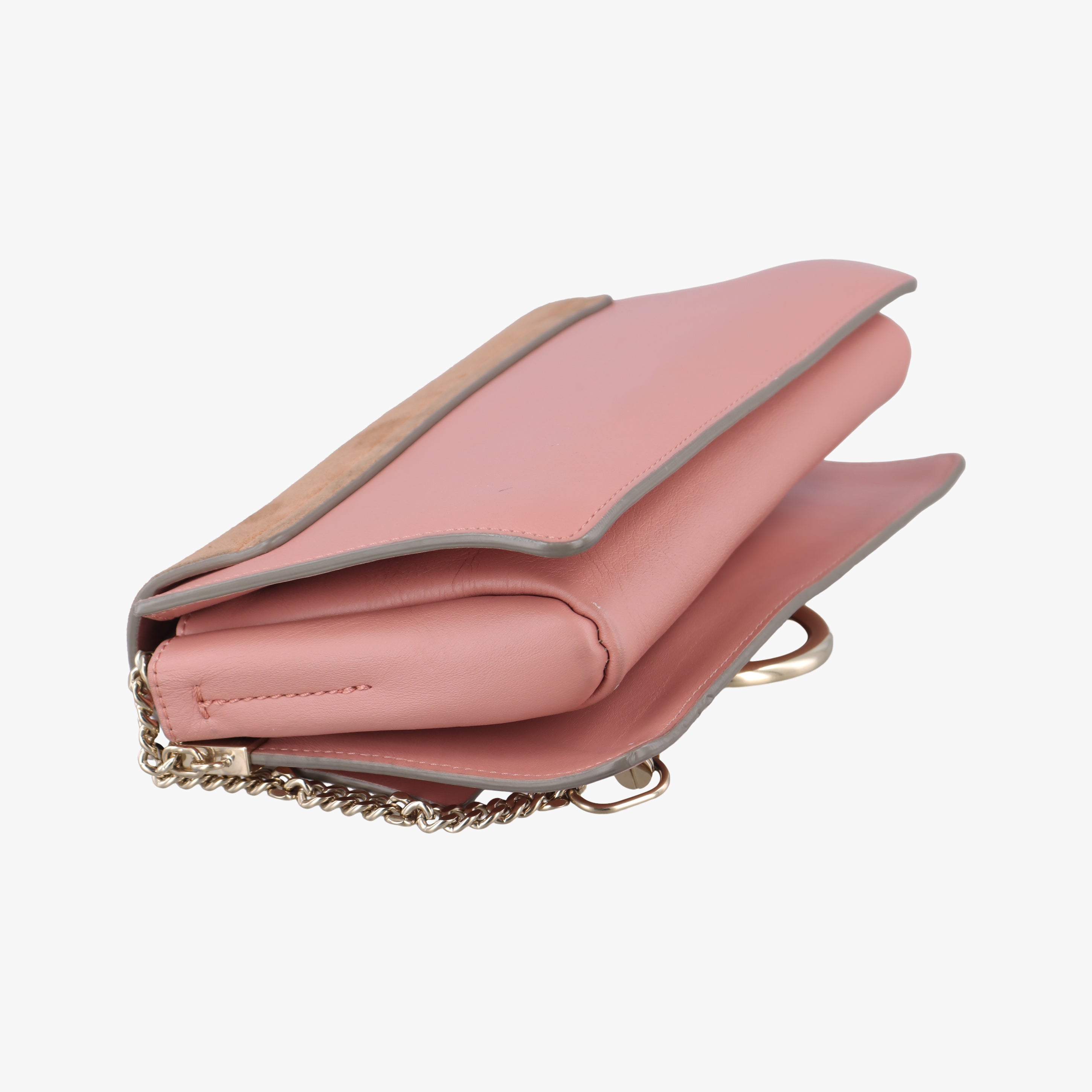 Pre-owned Chloe FAYE Pink×Beige Suede × leather  shoulderbag | stylenewstar