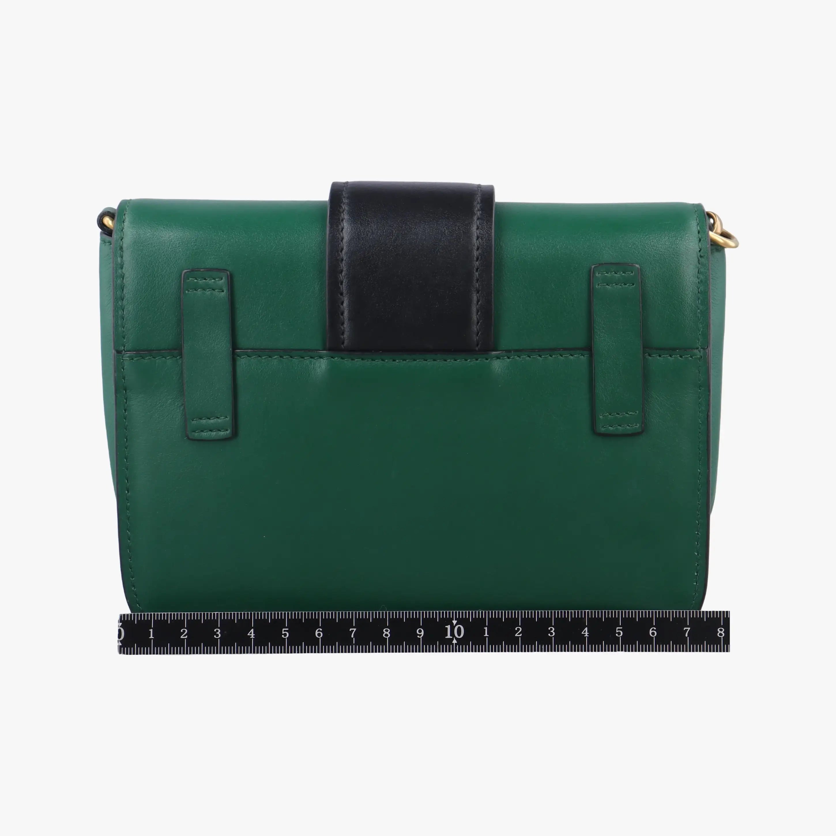 Vintage Prada City Calf Cahier Green×black leather  handbag | stylenewstar