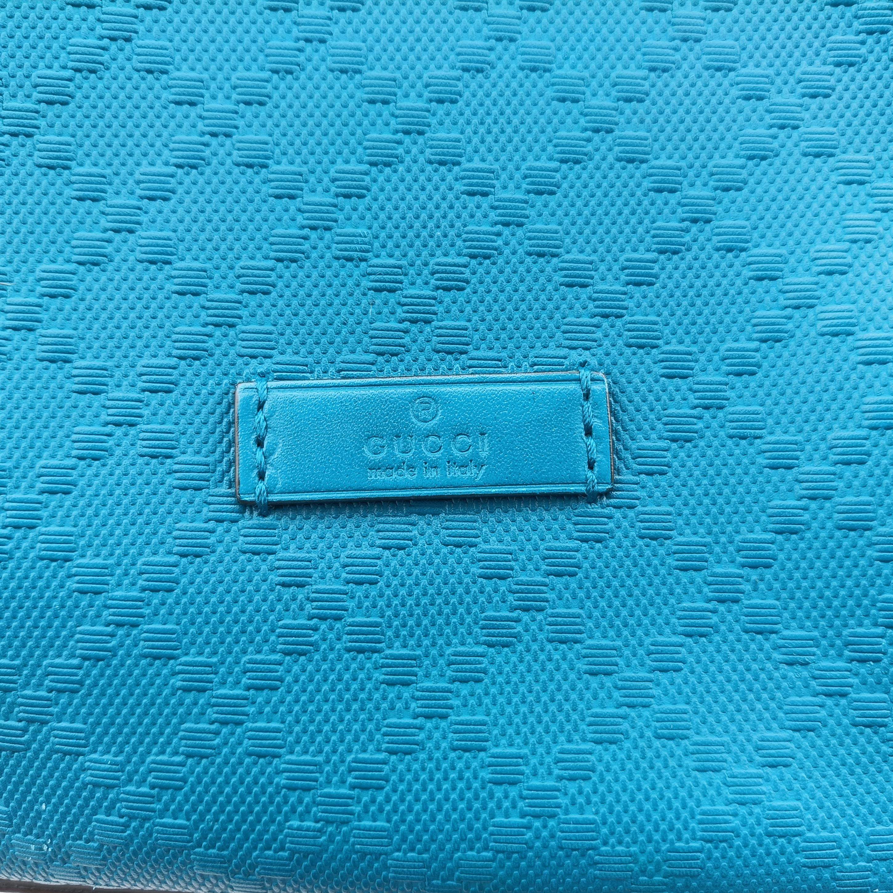 Pre-owned Gucci Bright Diamante Bucket Blue Leather 354229 shoulderbag | stylenewstar