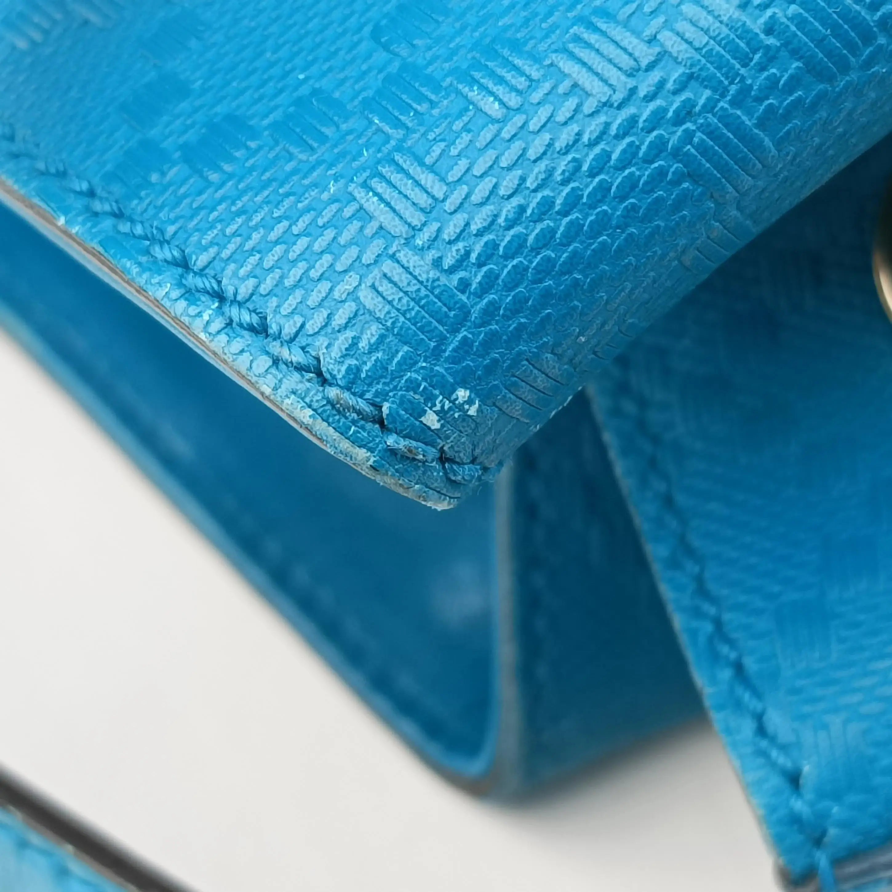 Pre-owned Gucci Bright Diamante Bucket Blue Leather 354229 shoulderbag | stylenewstar