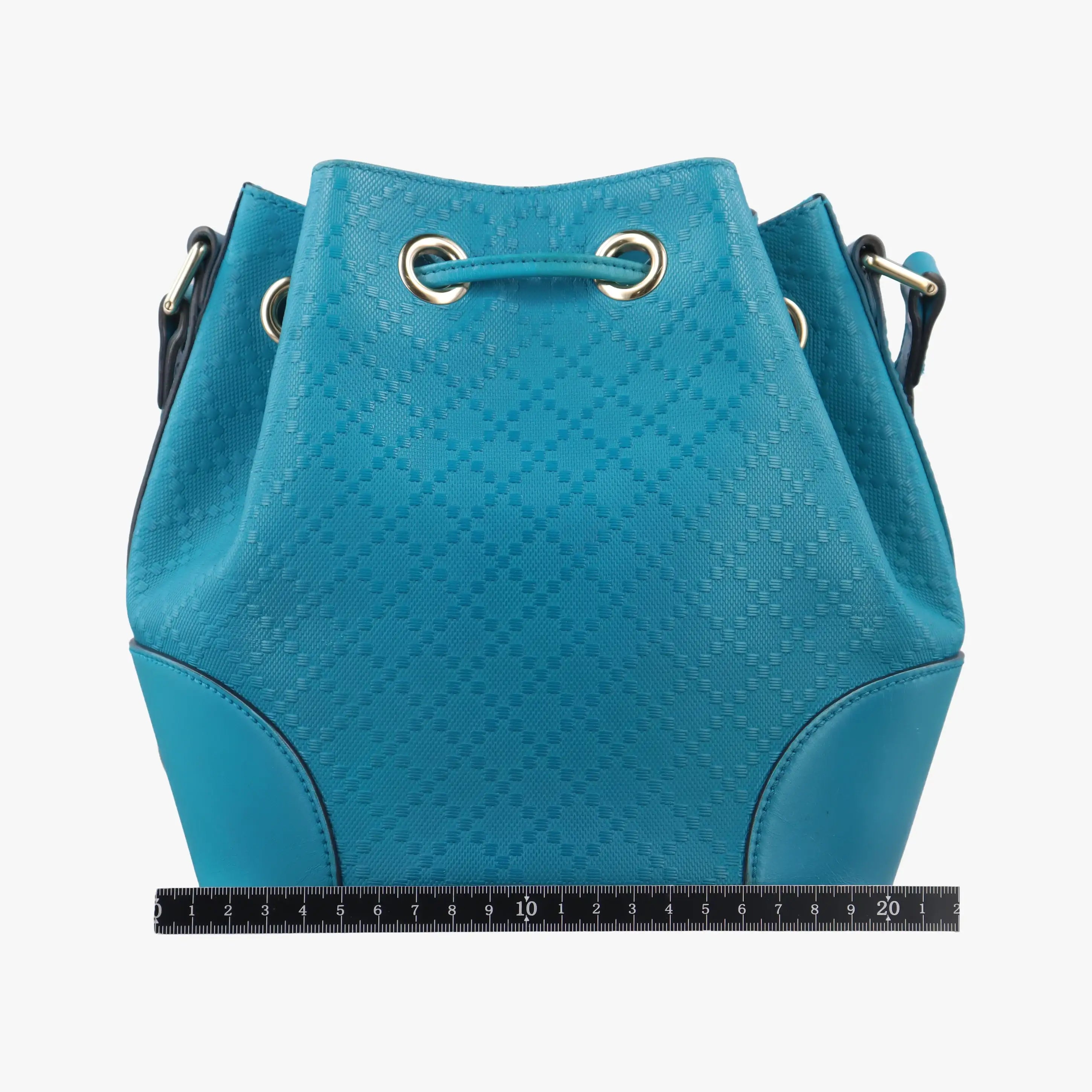 Pre-owned Gucci Bright Diamante Bucket Blue Leather 354229 shoulderbag | stylenewstar