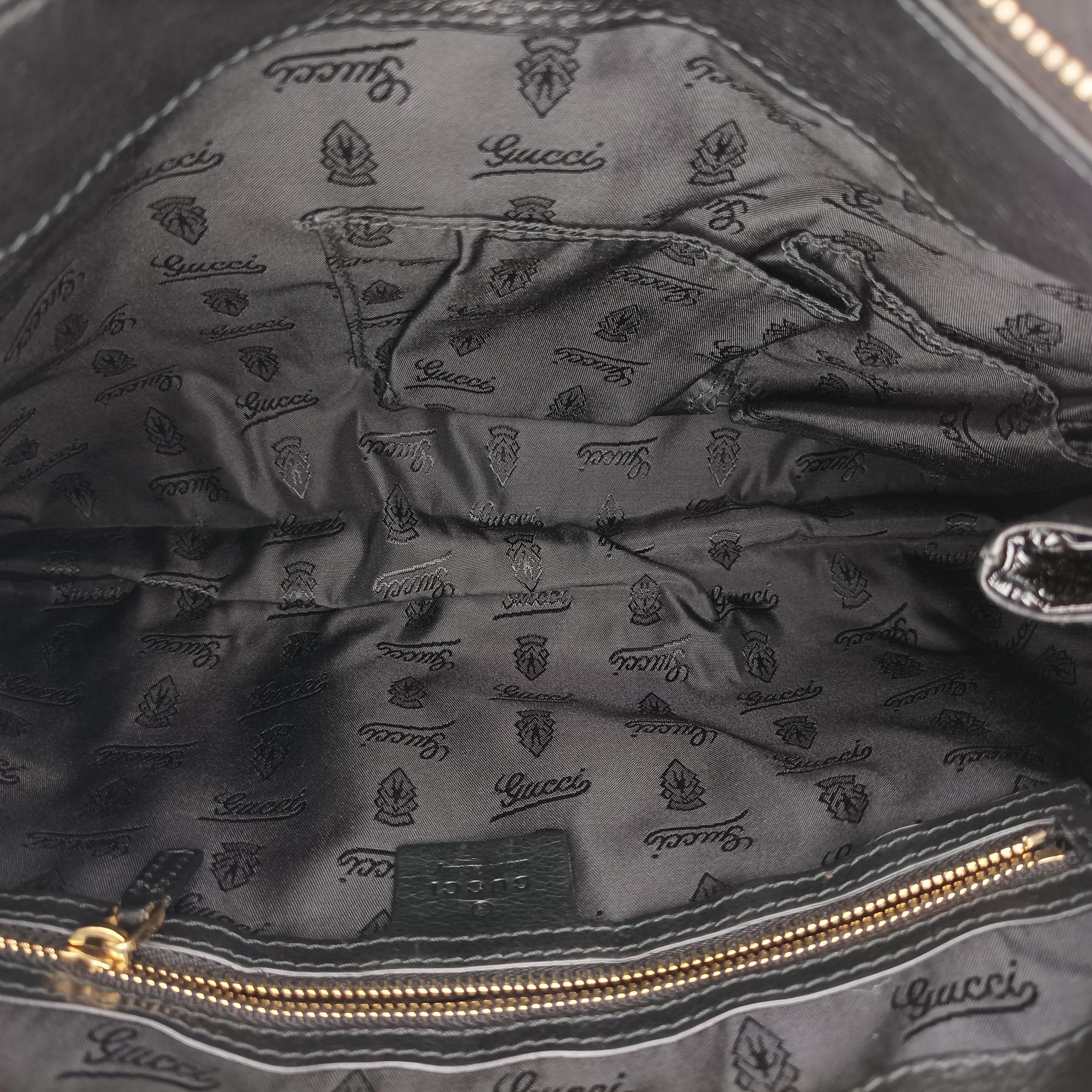Pre-owned Gucci Hysteria Large Clutch Black Patent 197015 clutchbag | stylenewstar