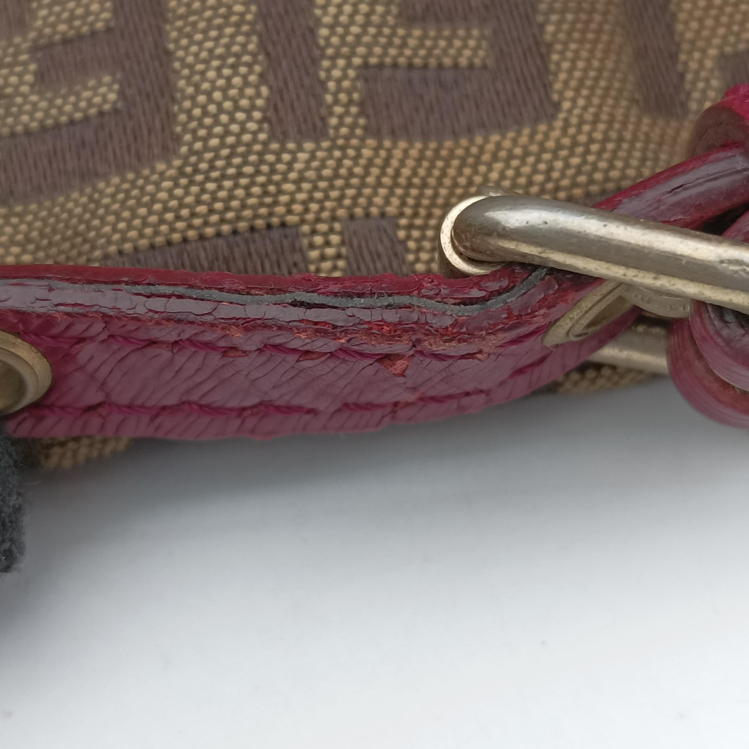 Pre-owned Fendi Zucchino pattern Brown×pink canvas 8BH215 handbag | stylenewstar