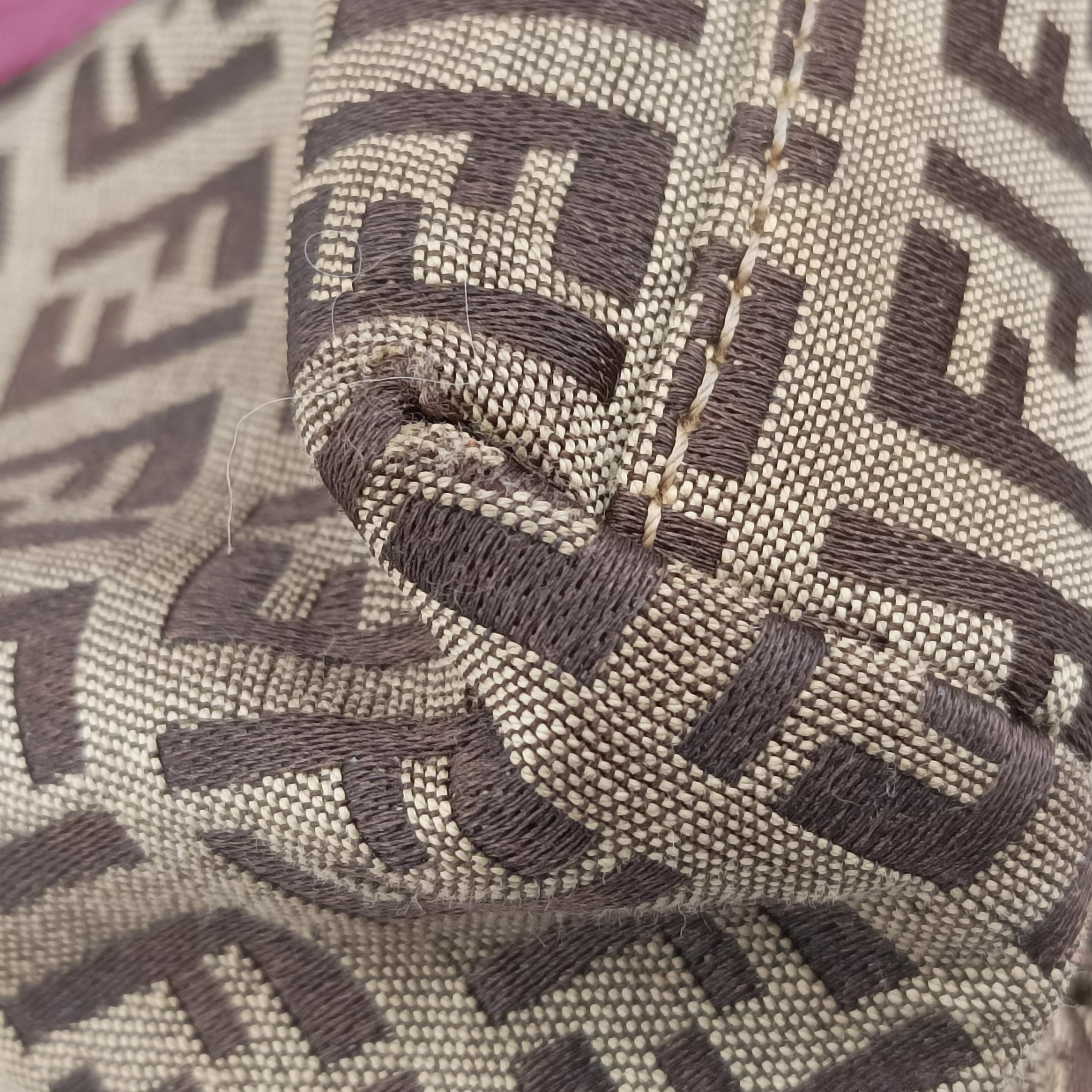Pre-owned Fendi Zucchino pattern Brown×pink canvas 8BH215 handbag | stylenewstar