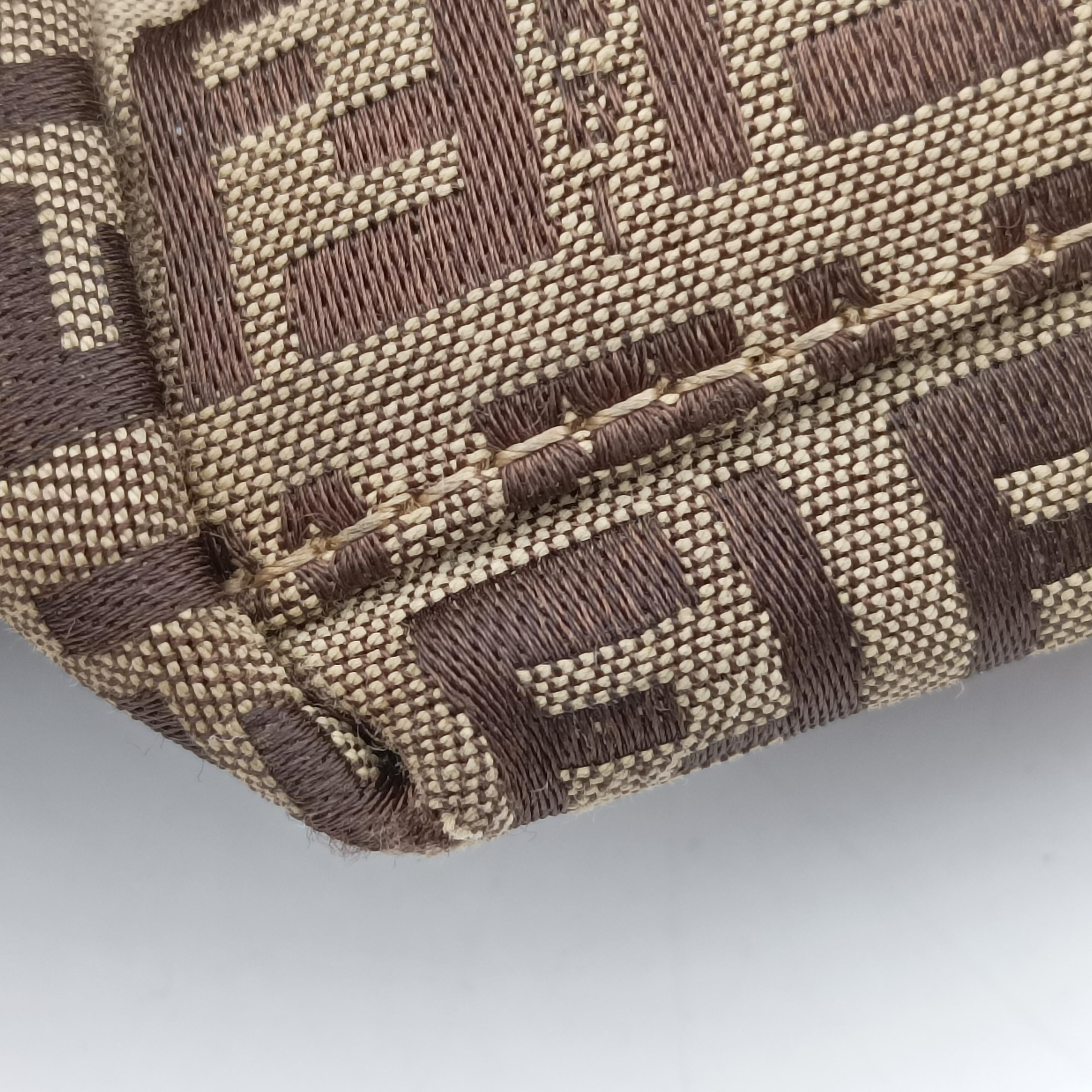 Pre-owned Fendi Zucchino pattern Brown×pink canvas 8BH215 handbag | stylenewstar