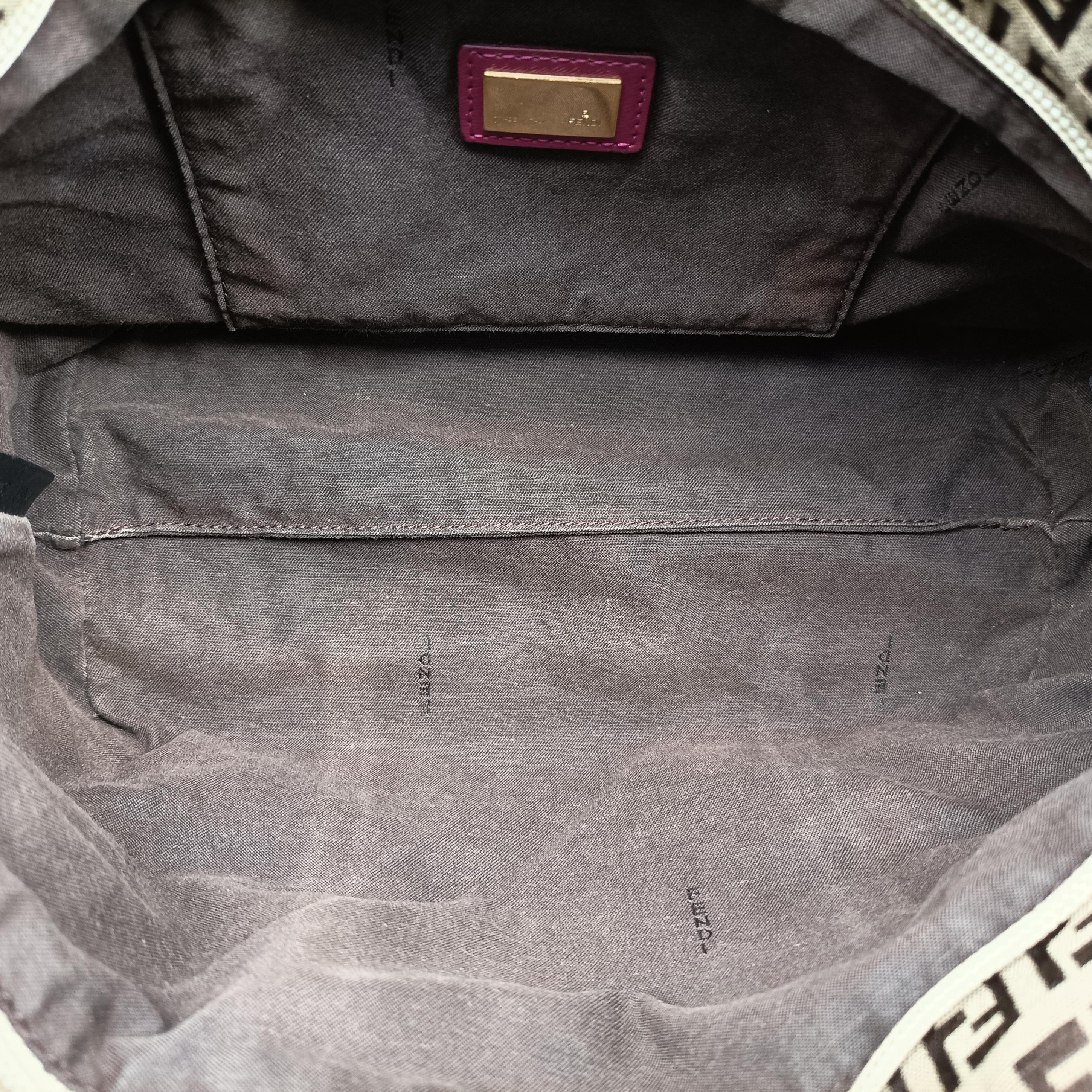 Pre-owned Fendi Zucchino pattern Brown×pink canvas 8BH215 handbag | stylenewstar