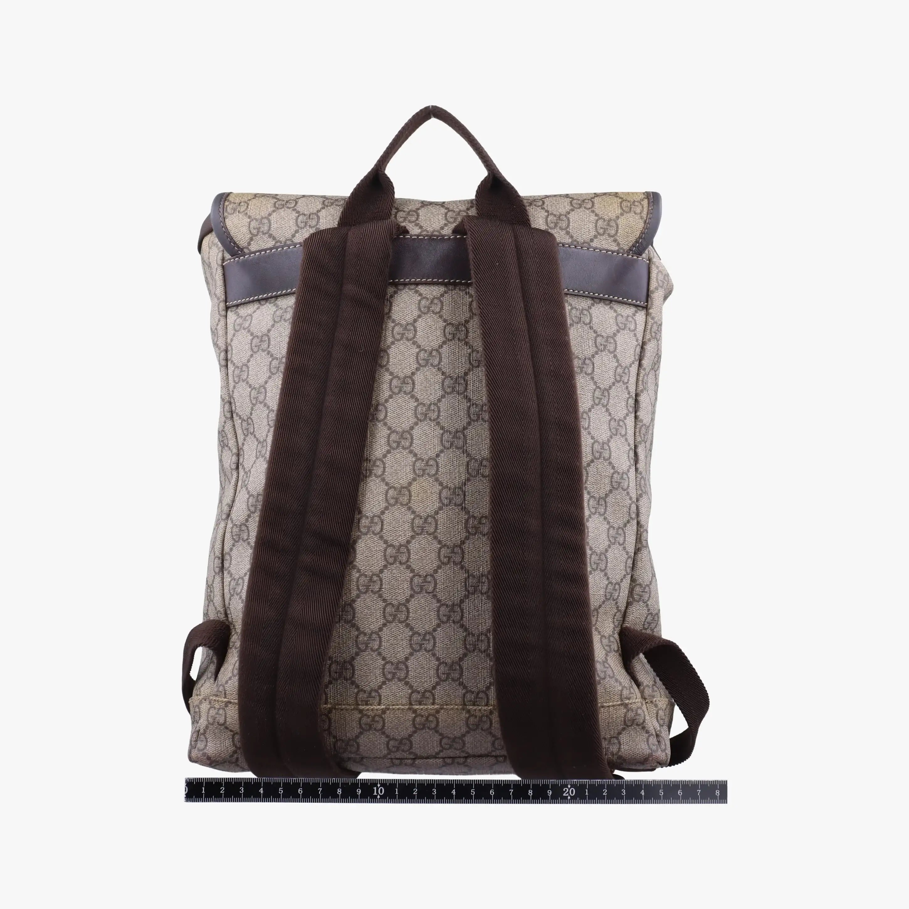 Pre-owned Gucci GG Supreme Brown PVC coated canvas 246103 backpack/rucksack | stylenewstar
