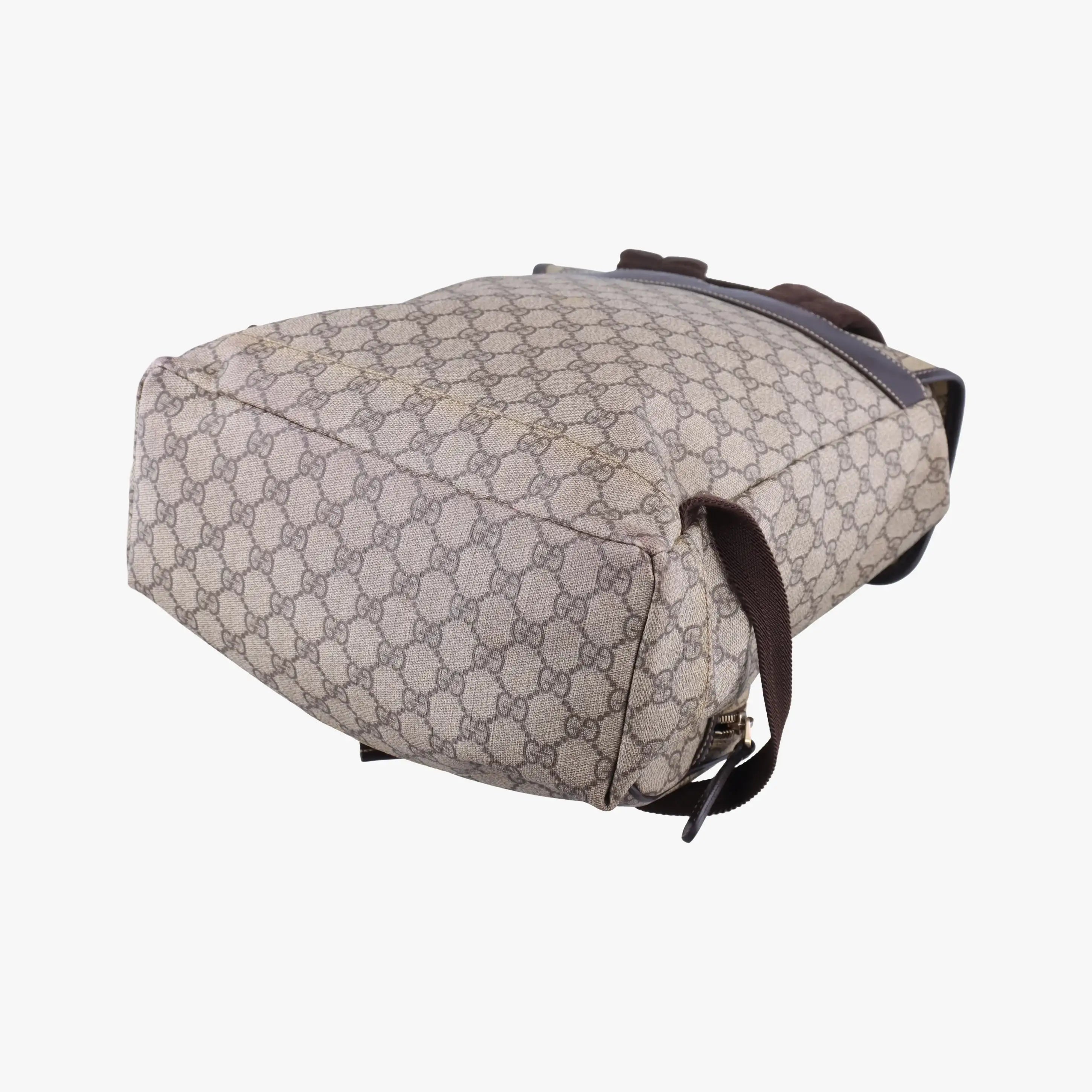 Pre-owned Gucci GG Supreme Brown PVC coated canvas 246103 backpack/rucksack | stylenewstar