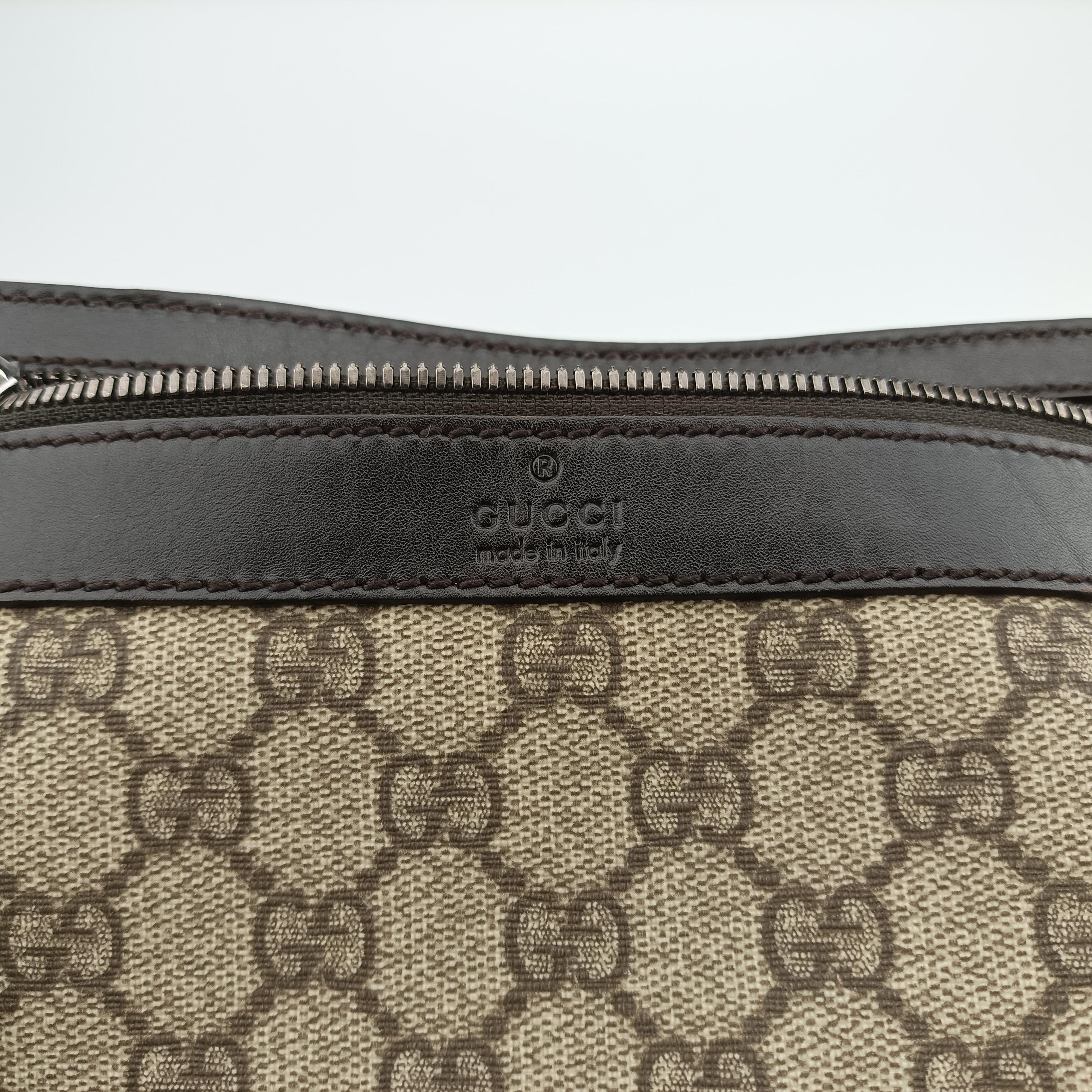 Pre-owned Gucci GG Supreme Brown PVC coated canvas 92562 shoulderbag | stylenewstar