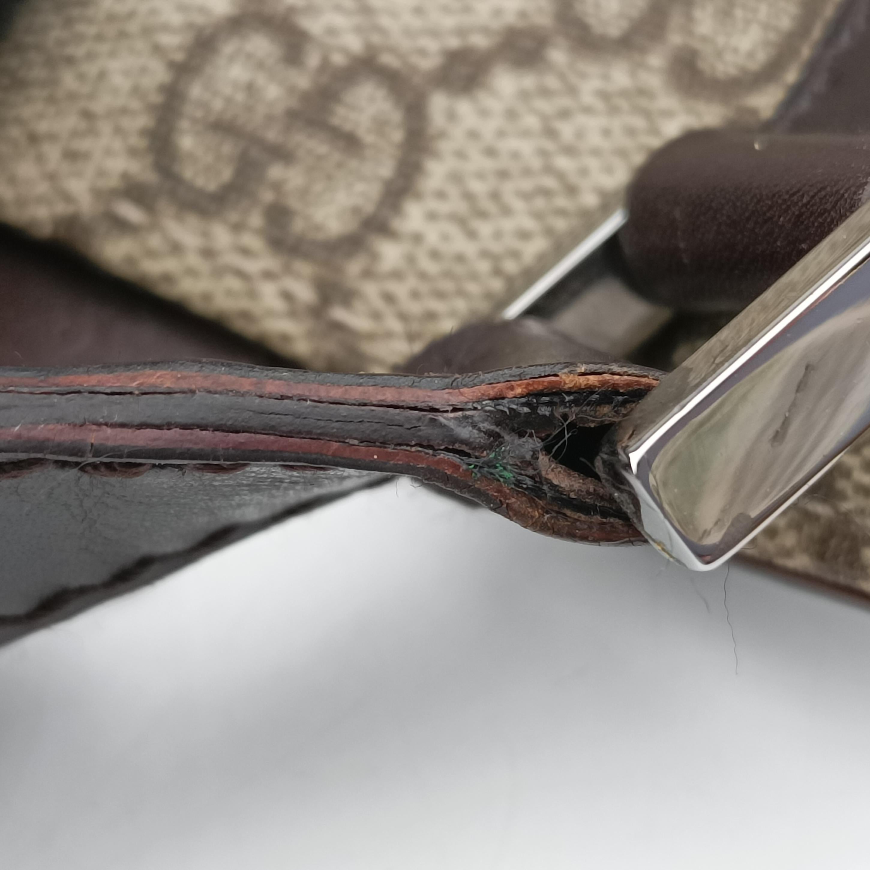 Pre-owned Gucci GG Supreme Brown PVC coated canvas 92562 shoulderbag | stylenewstar
