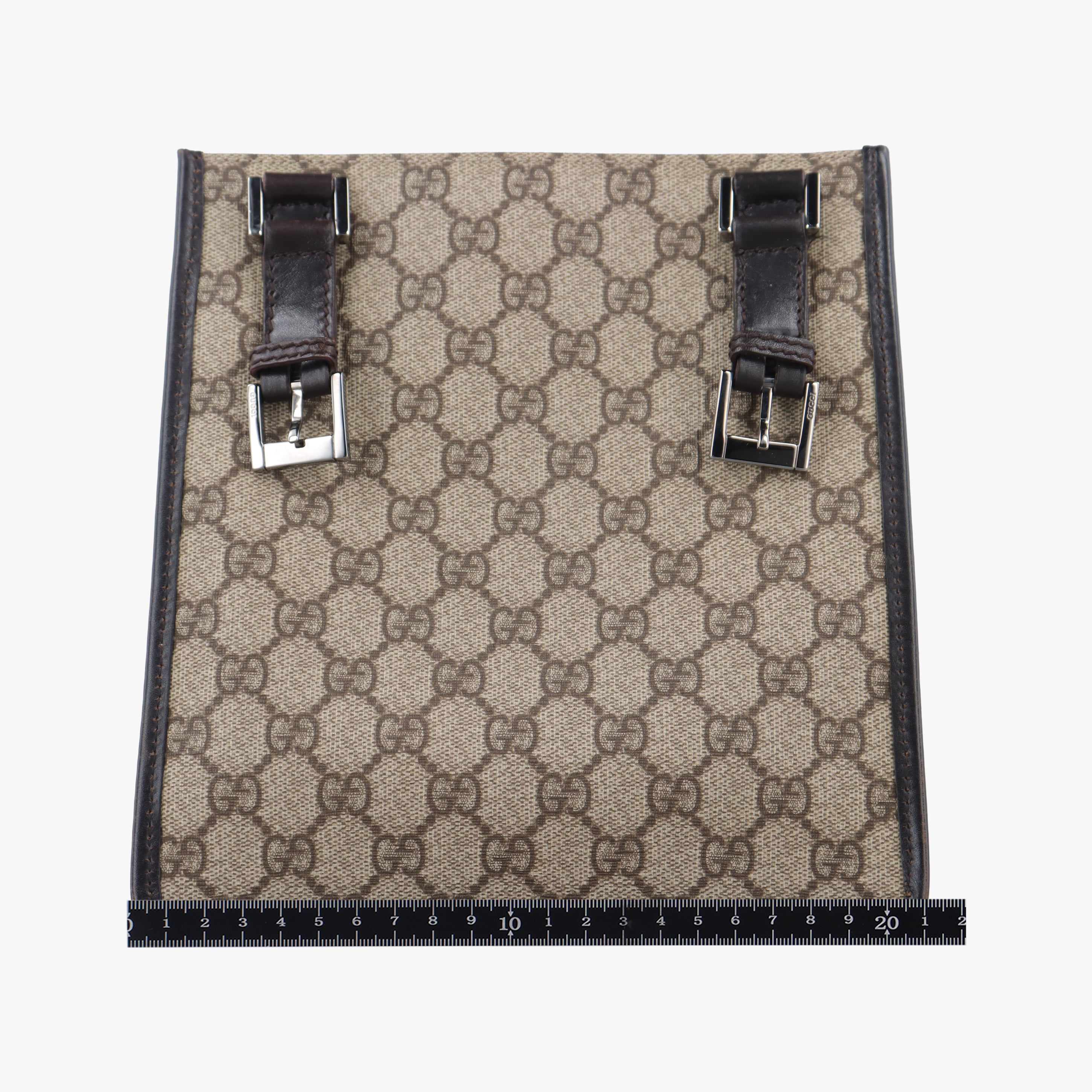 Pre-owned Gucci GG Supreme Brown PVC coated canvas 92562 shoulderbag | stylenewstar