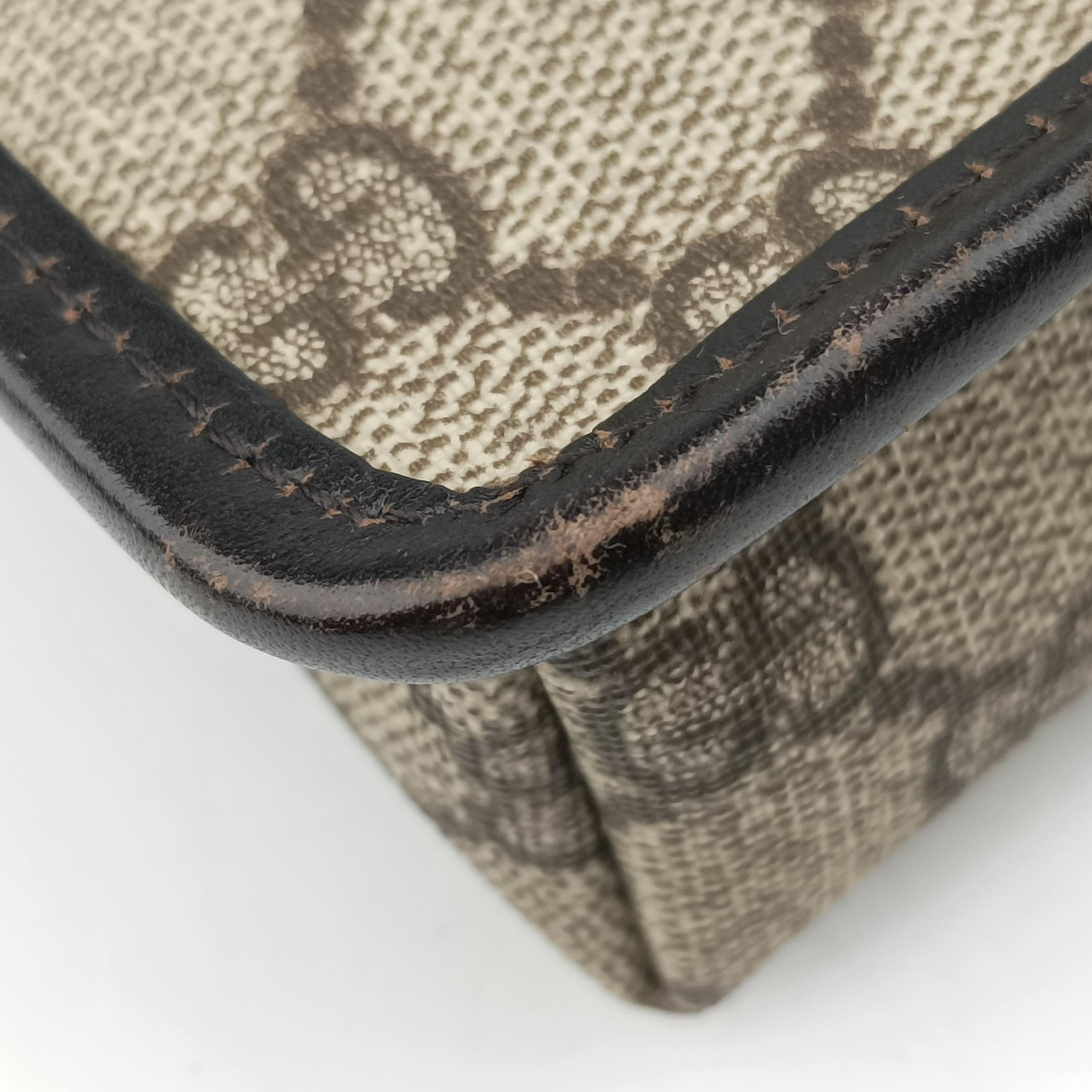 Pre-owned Gucci GG Supreme Brown PVC coated canvas 92562 shoulderbag | stylenewstar