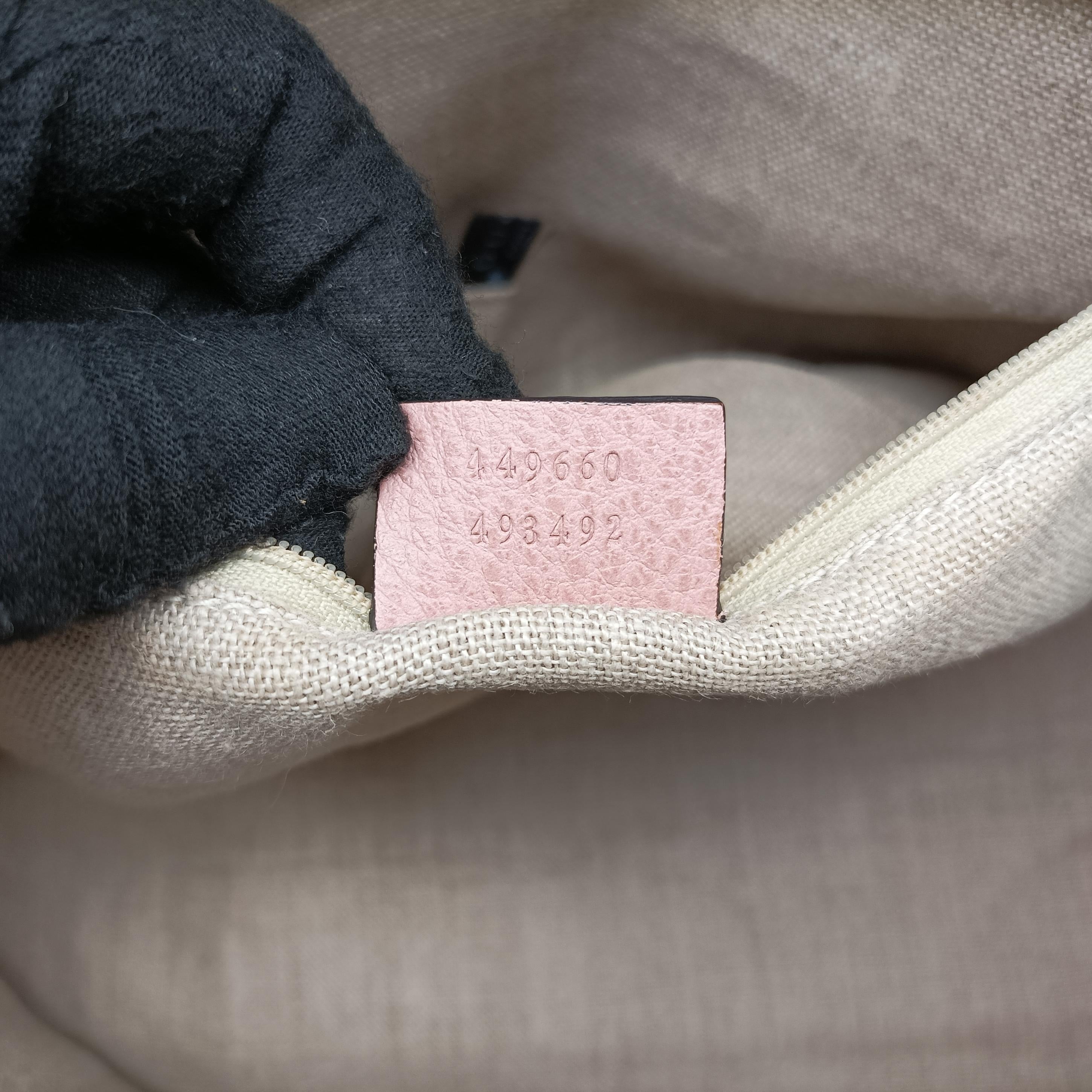 Pre-owned Gucci Dome Large GG Charm Pink Leather 449660 shoulderbag | stylenewstar