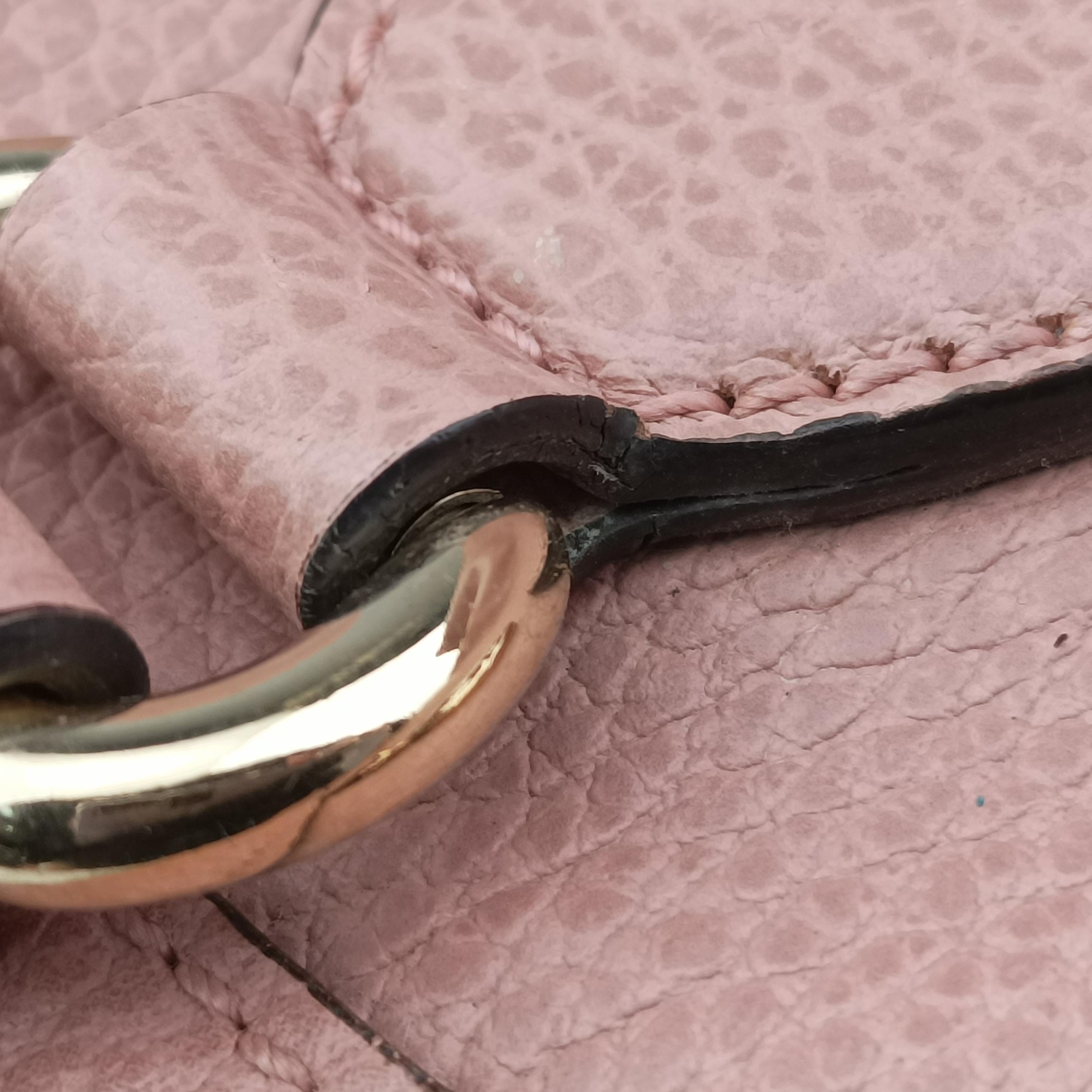 Pre-owned Gucci Dome Large GG Charm Pink Leather 449660 shoulderbag | stylenewstar