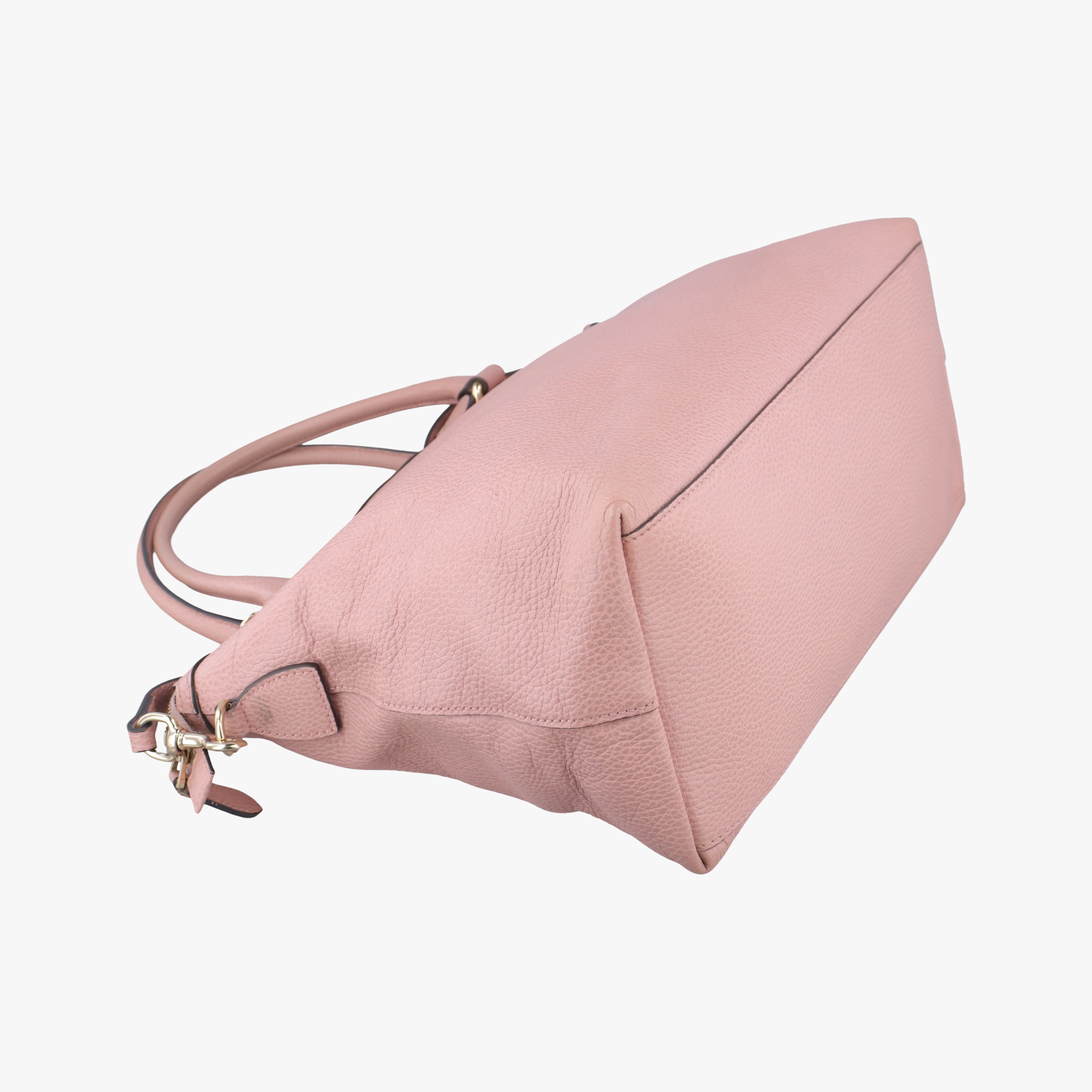 Pre-owned Gucci Dome Large GG Charm Pink Leather 449660 shoulderbag | stylenewstar