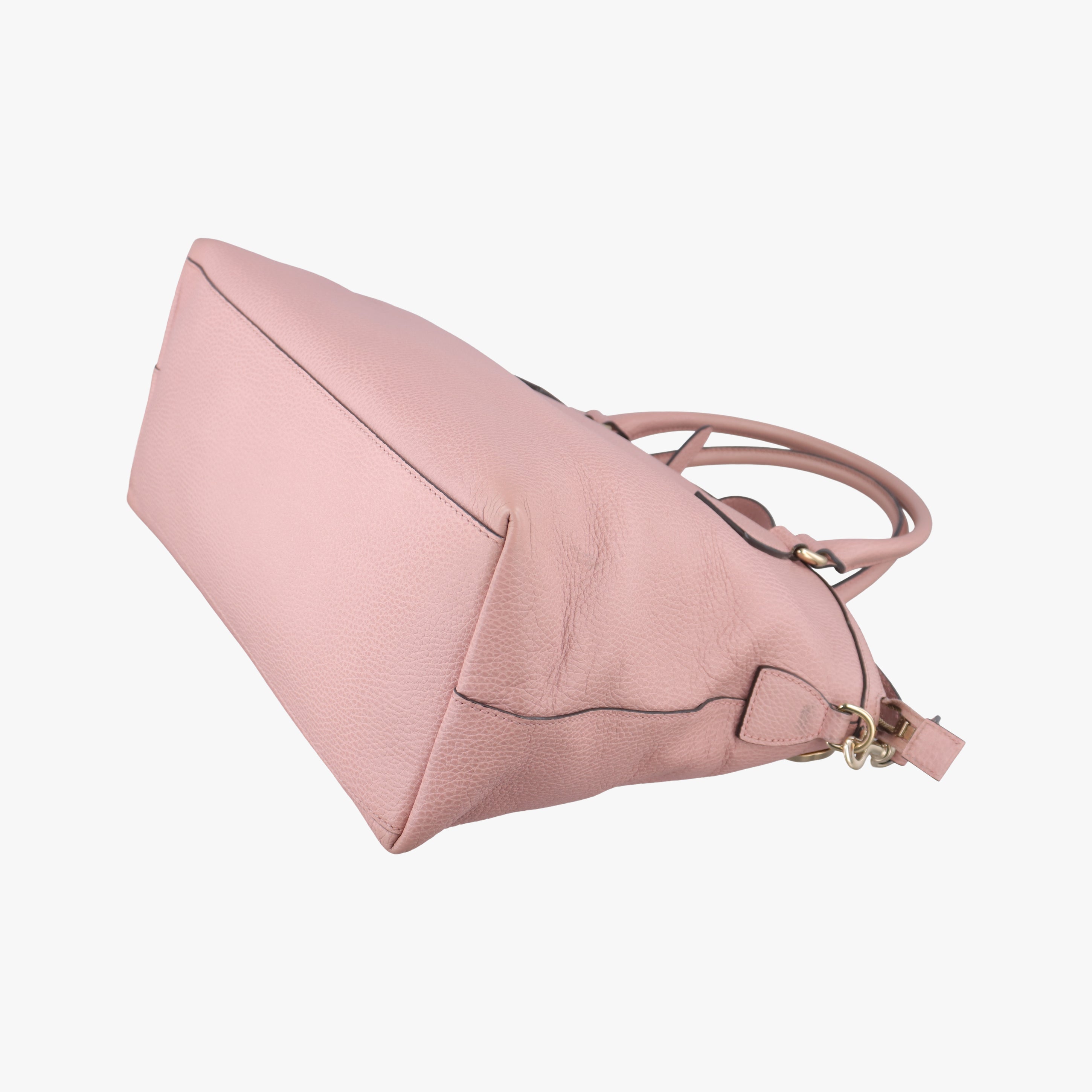 Pre-owned Gucci Dome Large GG Charm Pink Leather 449660 shoulderbag | stylenewstar