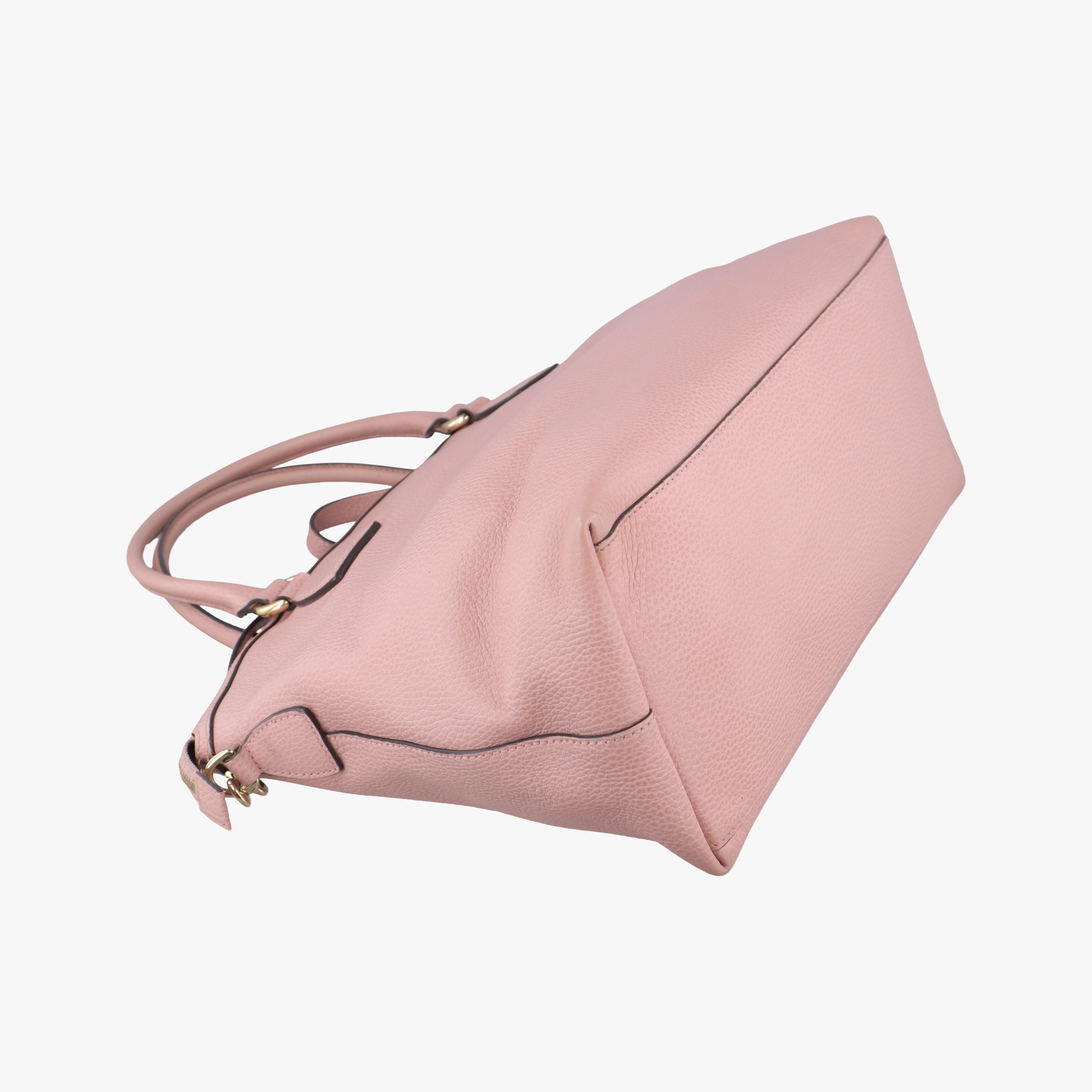 Pre-owned Gucci Dome Large GG Charm Pink Leather 449660 shoulderbag | stylenewstar
