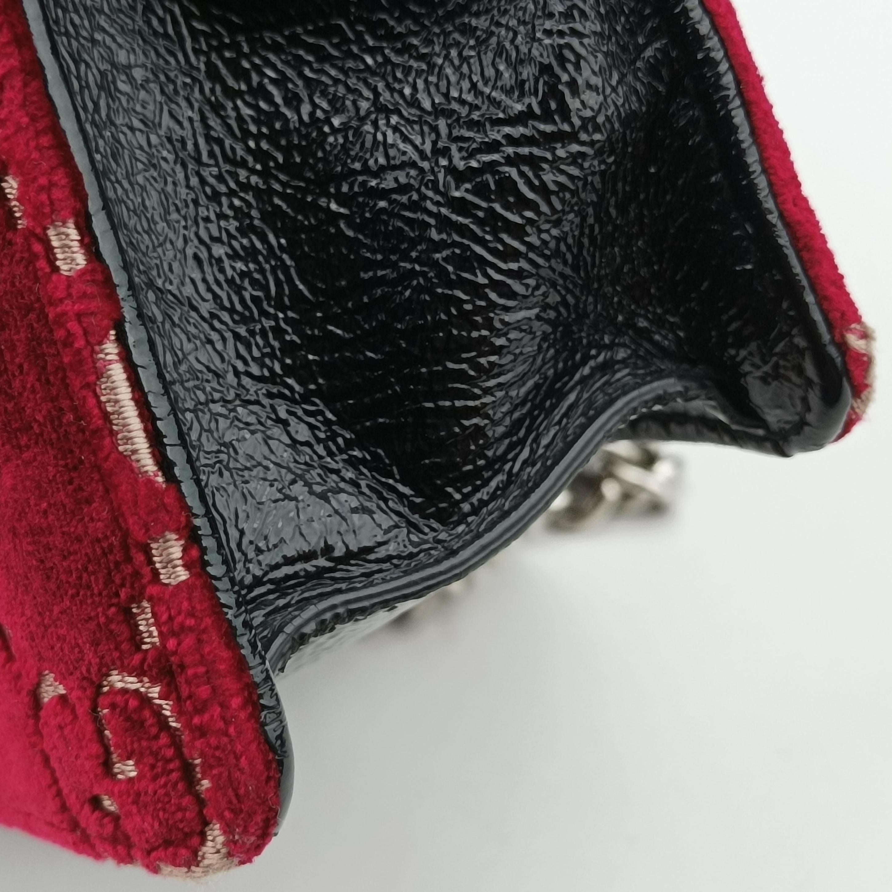 Pre-owned Gucci Dionysus Red×Black velour 476432 shoulderbag | stylenewstar