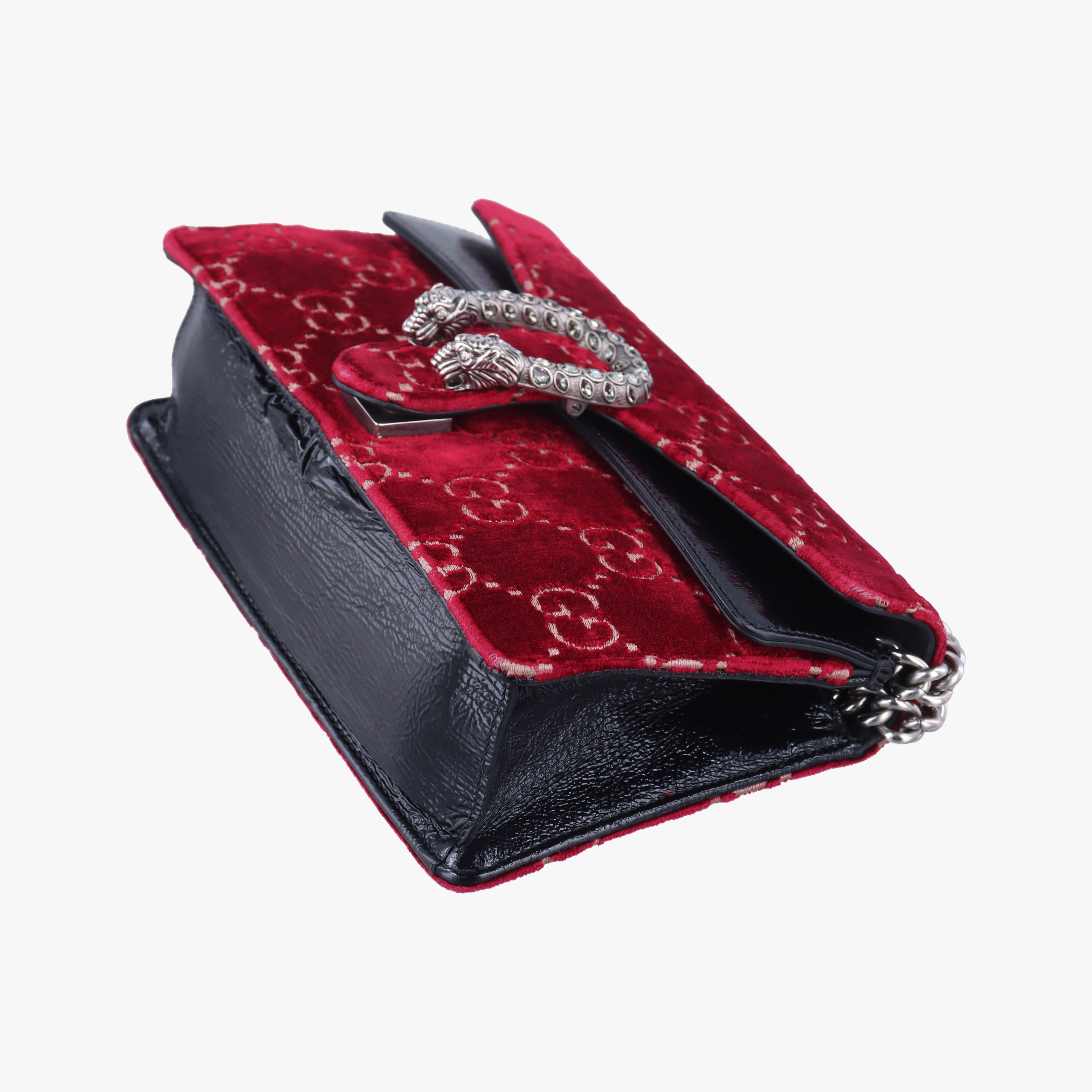 Pre-owned Gucci Dionysus Red×Black velour 476432 shoulderbag | stylenewstar