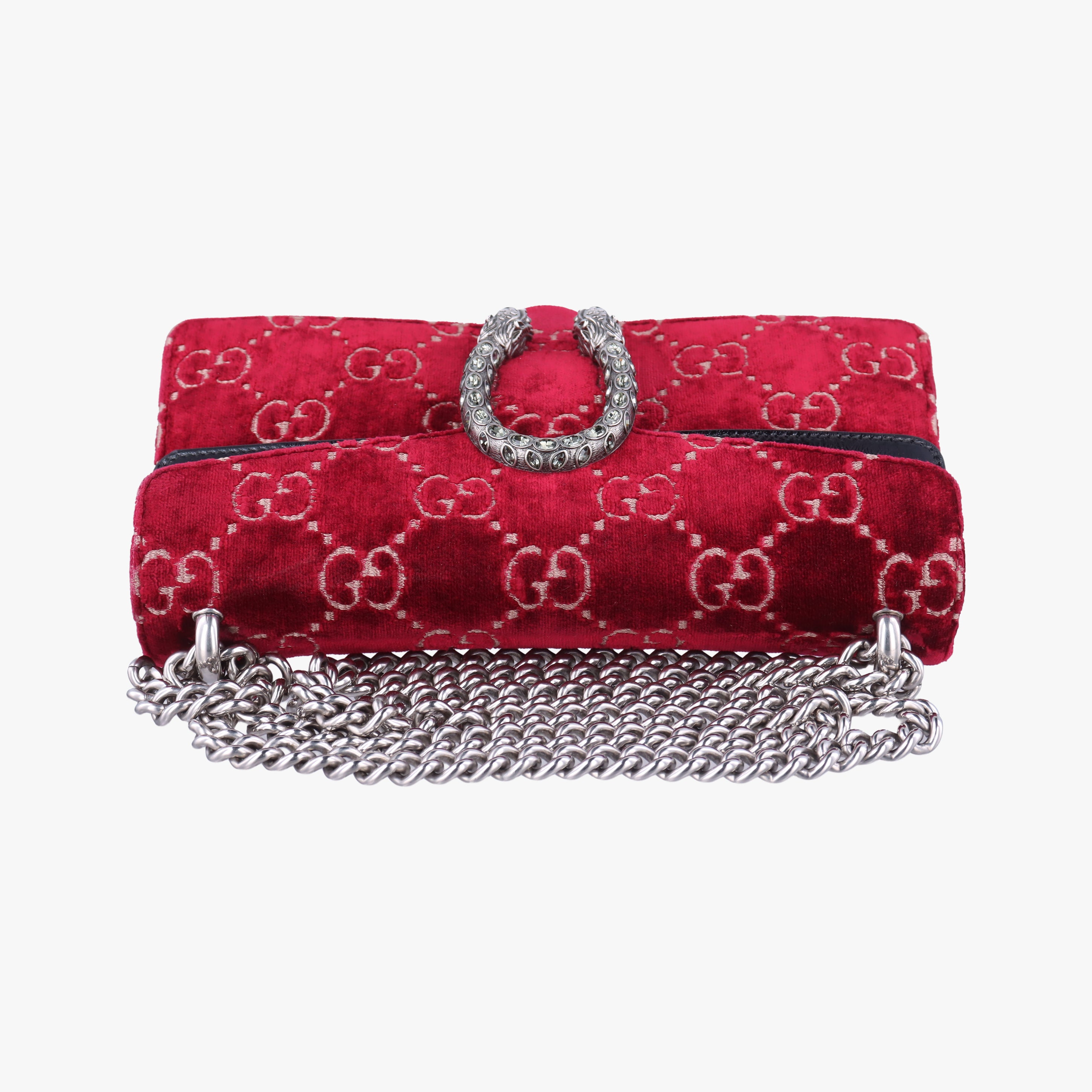 Pre-owned Gucci Dionysus Red×Black velour 476432 shoulderbag | stylenewstar