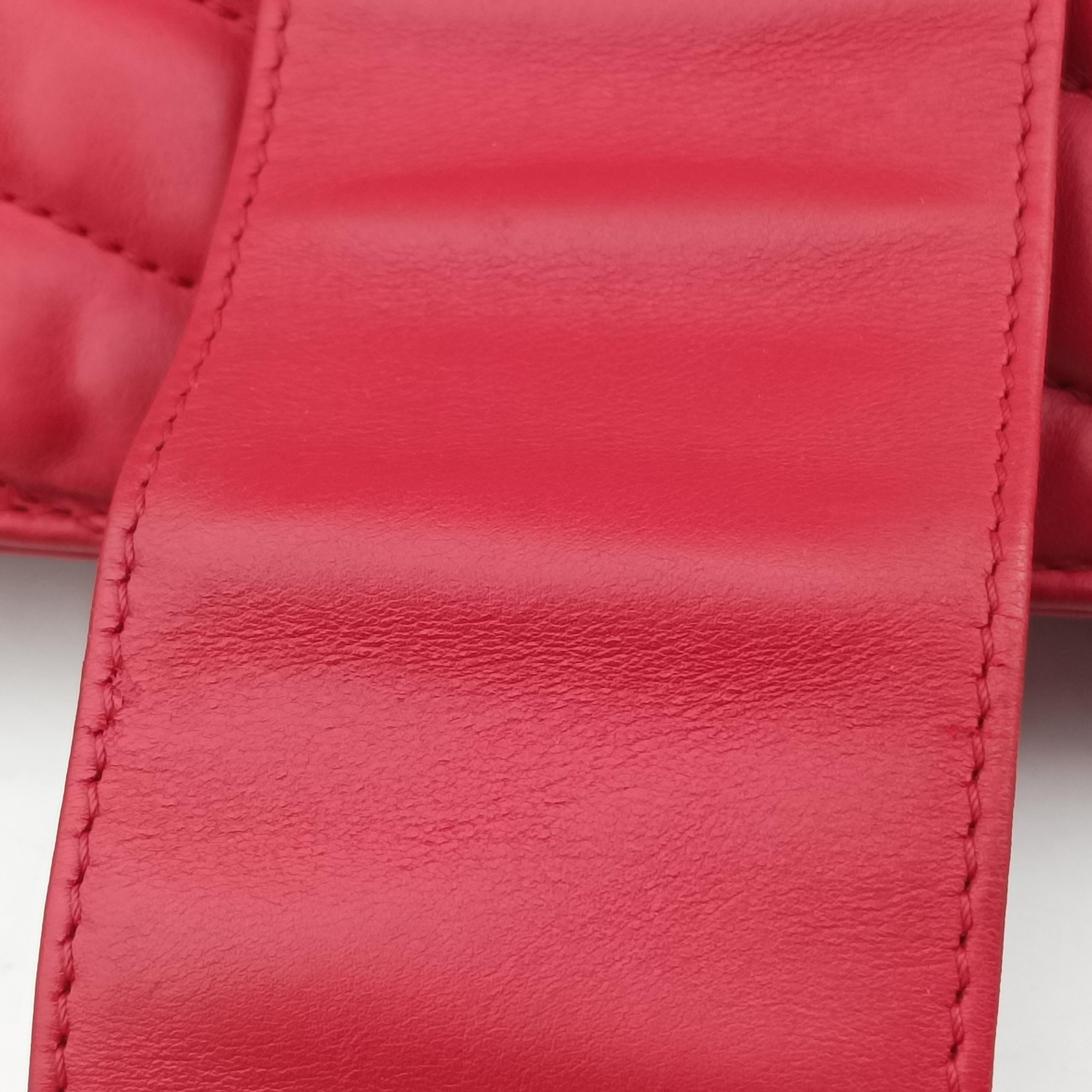 Pre-owned Chanel gabrielle Accordion Tote Red Leather A66841 shoulderbag | stylenewstar