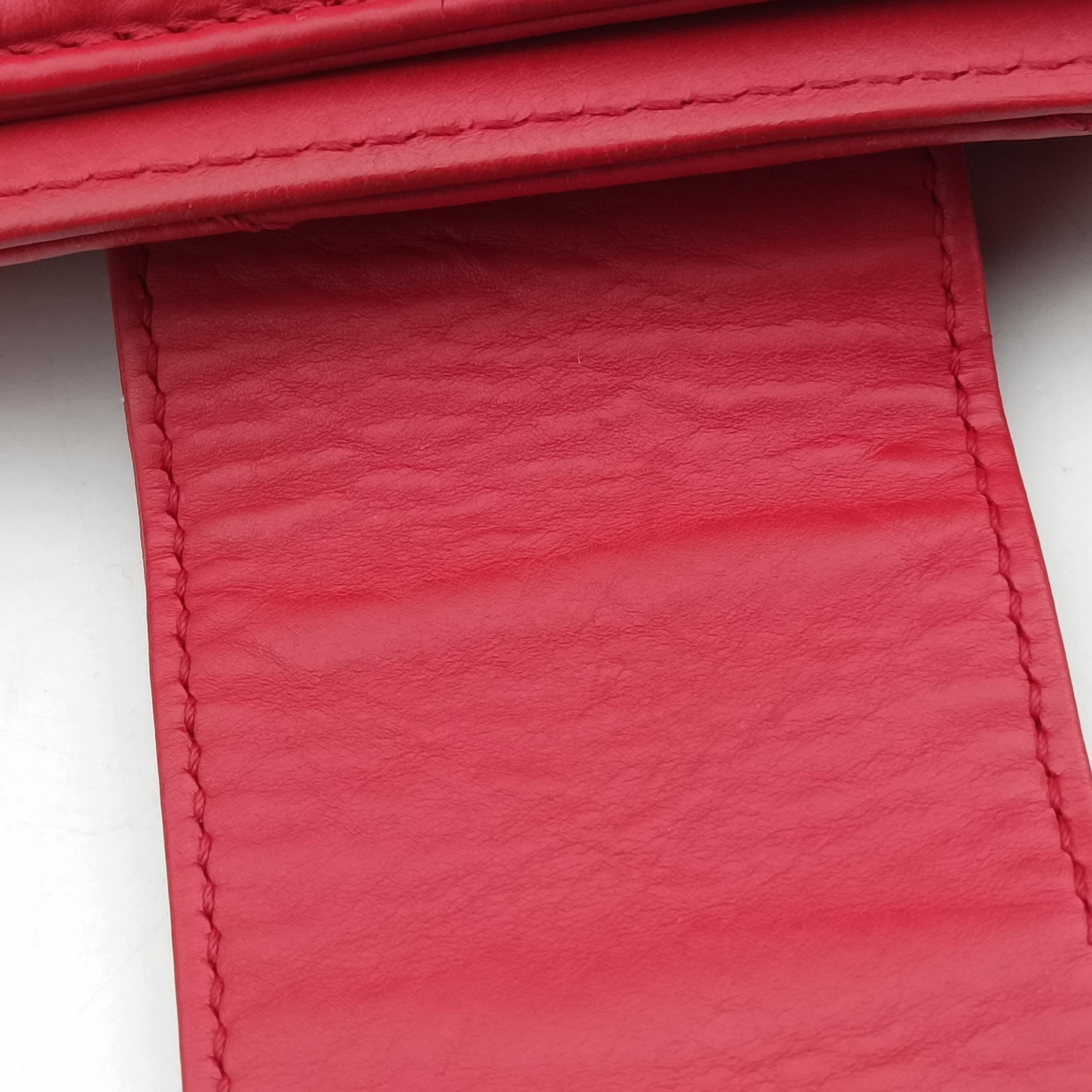 Pre-owned Chanel gabrielle Accordion Tote Red Leather A66841 shoulderbag | stylenewstar