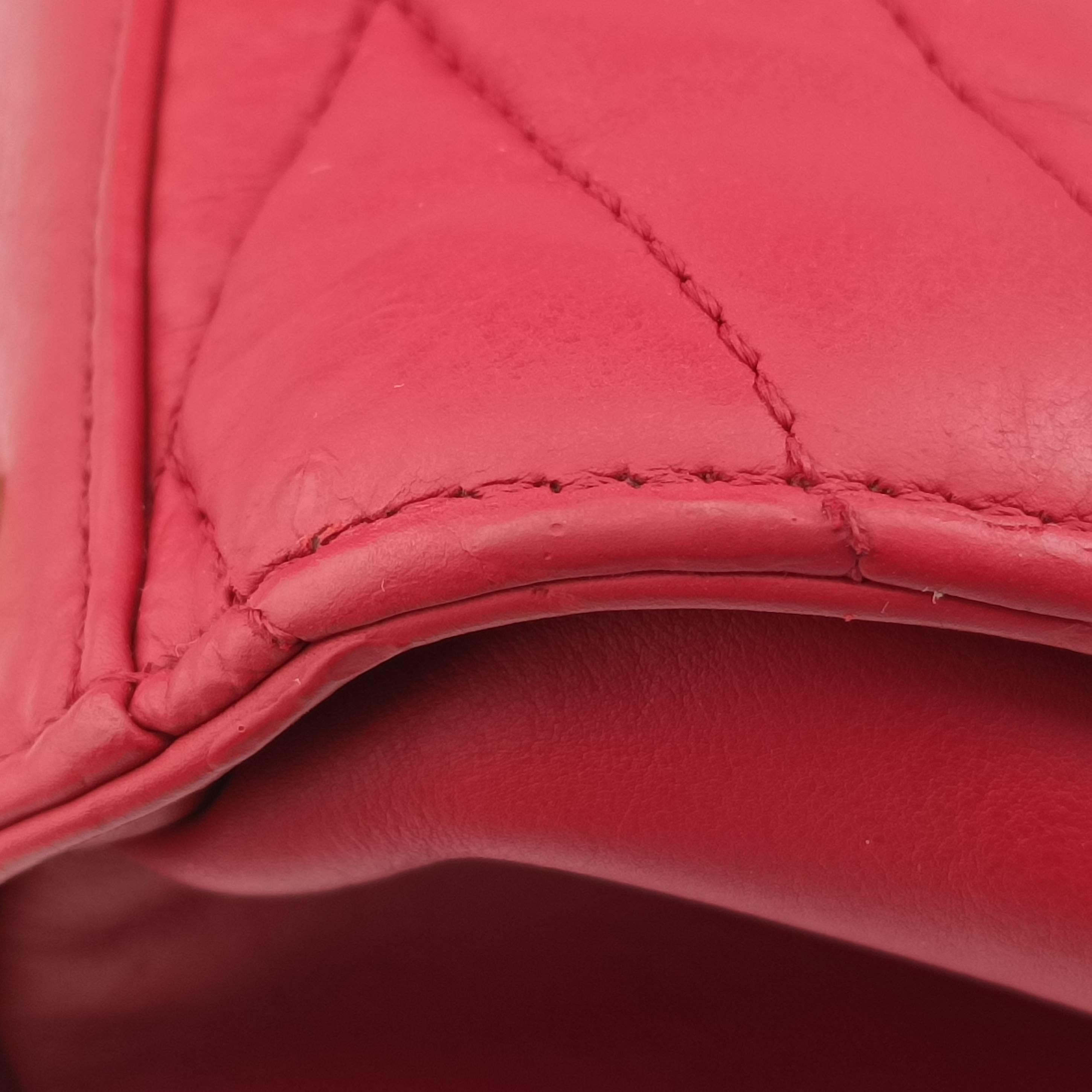 Pre-owned Chanel gabrielle Accordion Tote Red Leather A66841 shoulderbag | stylenewstar