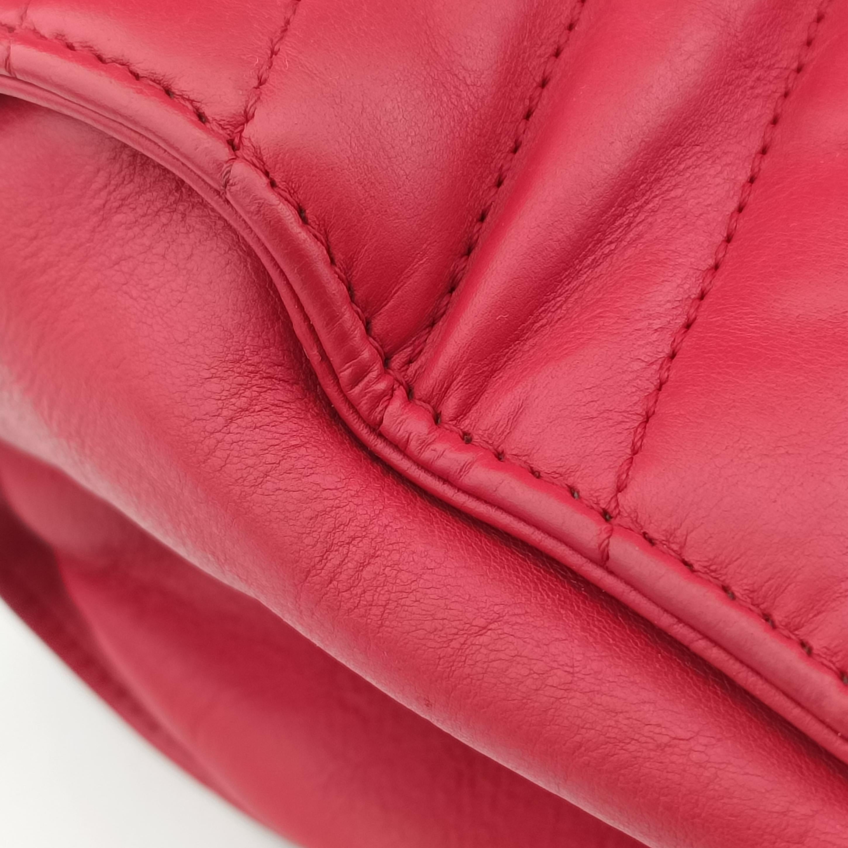 Pre-owned Chanel gabrielle Accordion Tote Red Leather A66841 shoulderbag | stylenewstar